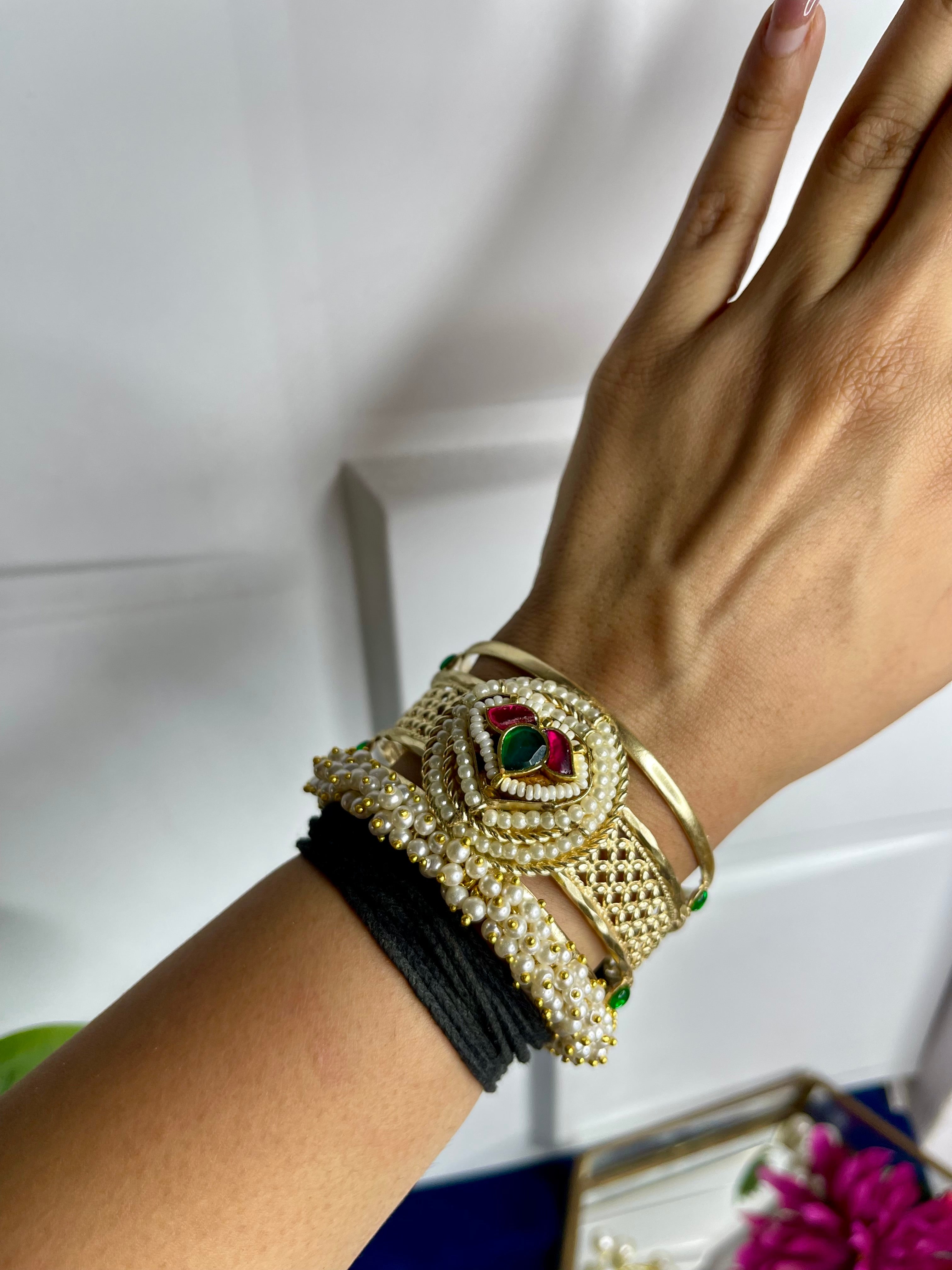 Gulnaar Multi Pearl Hand Cuff