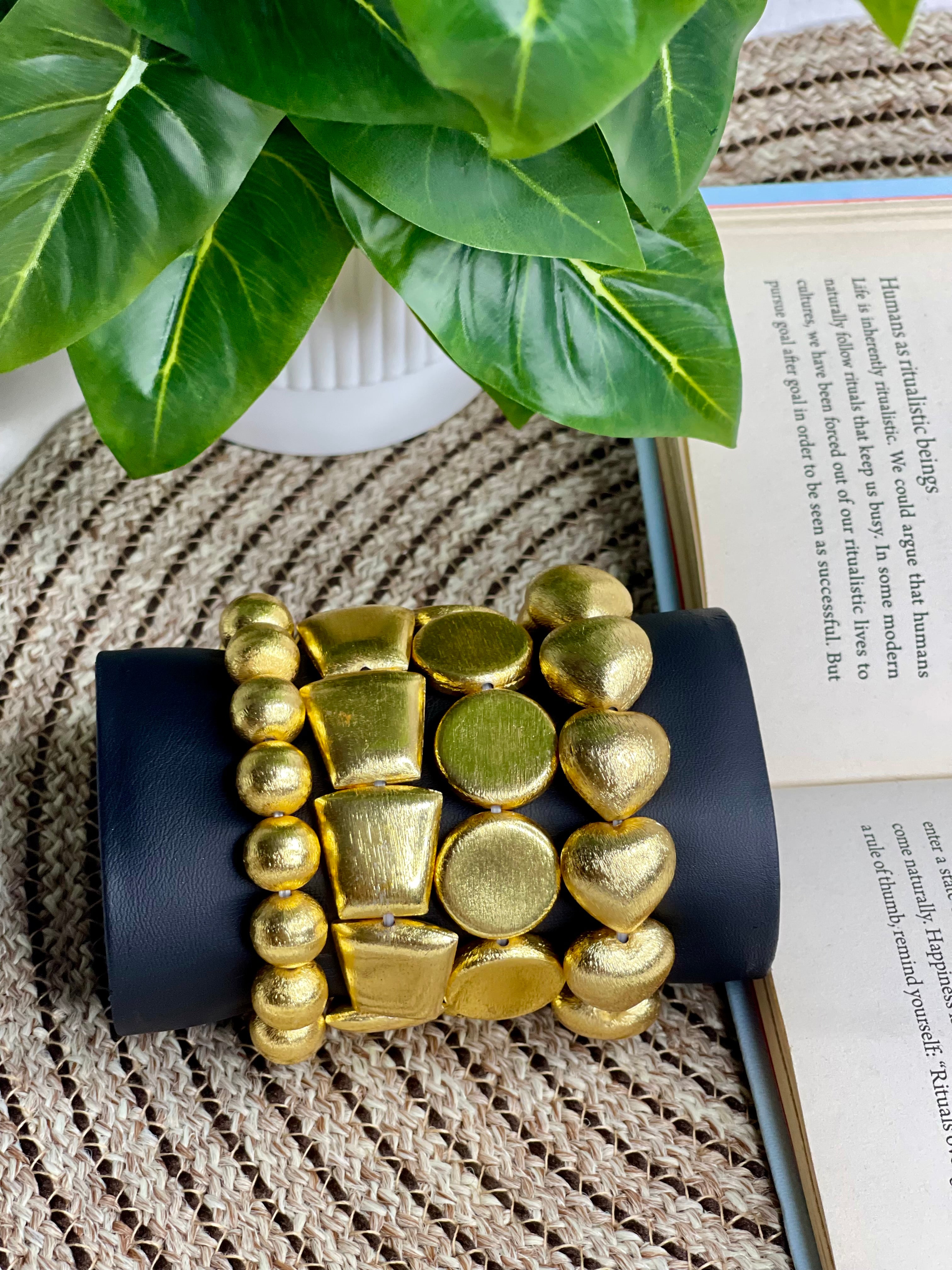 Gold Brass Stack Bracelet
