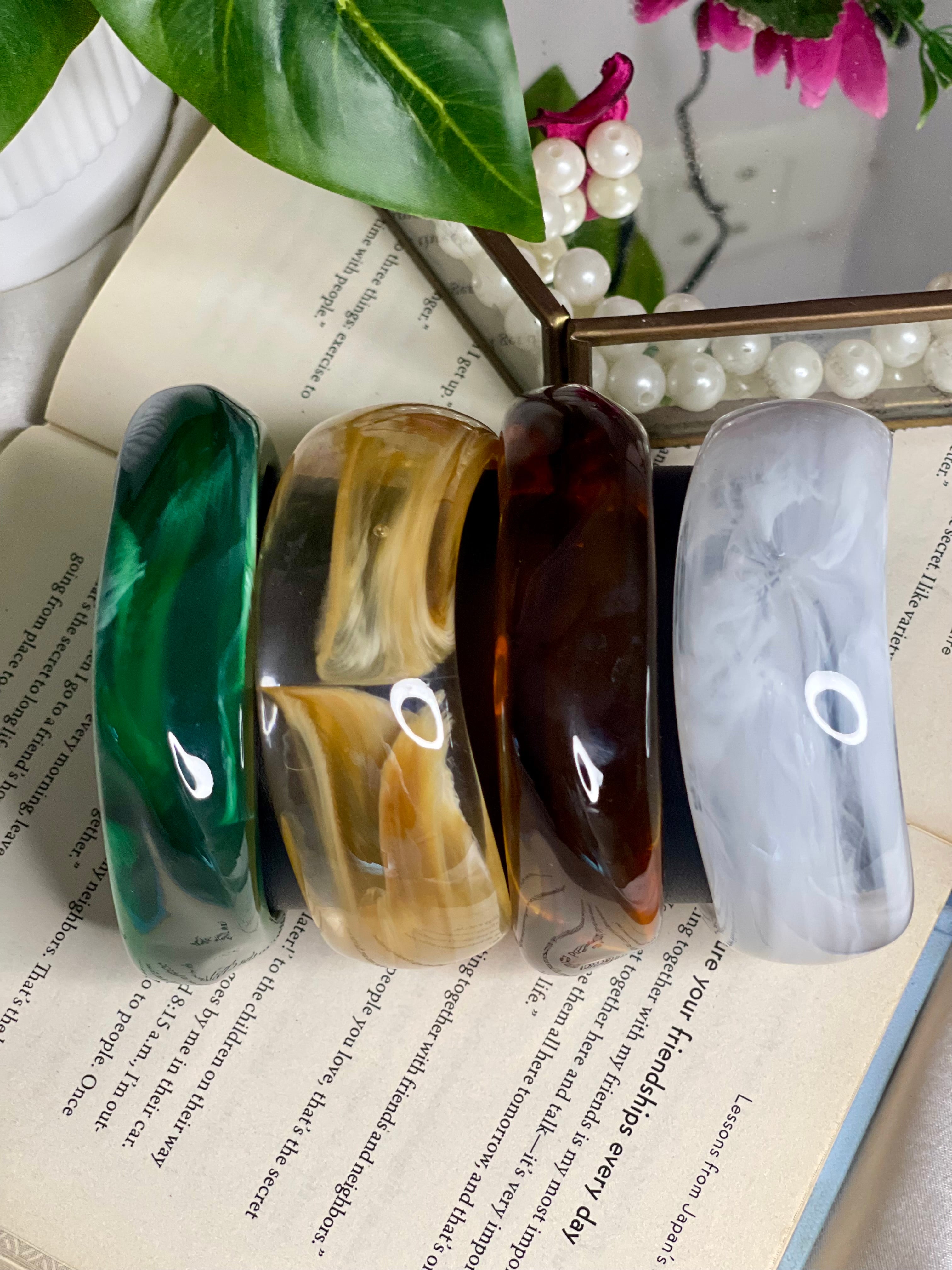 Playful Resin Bangle Stack