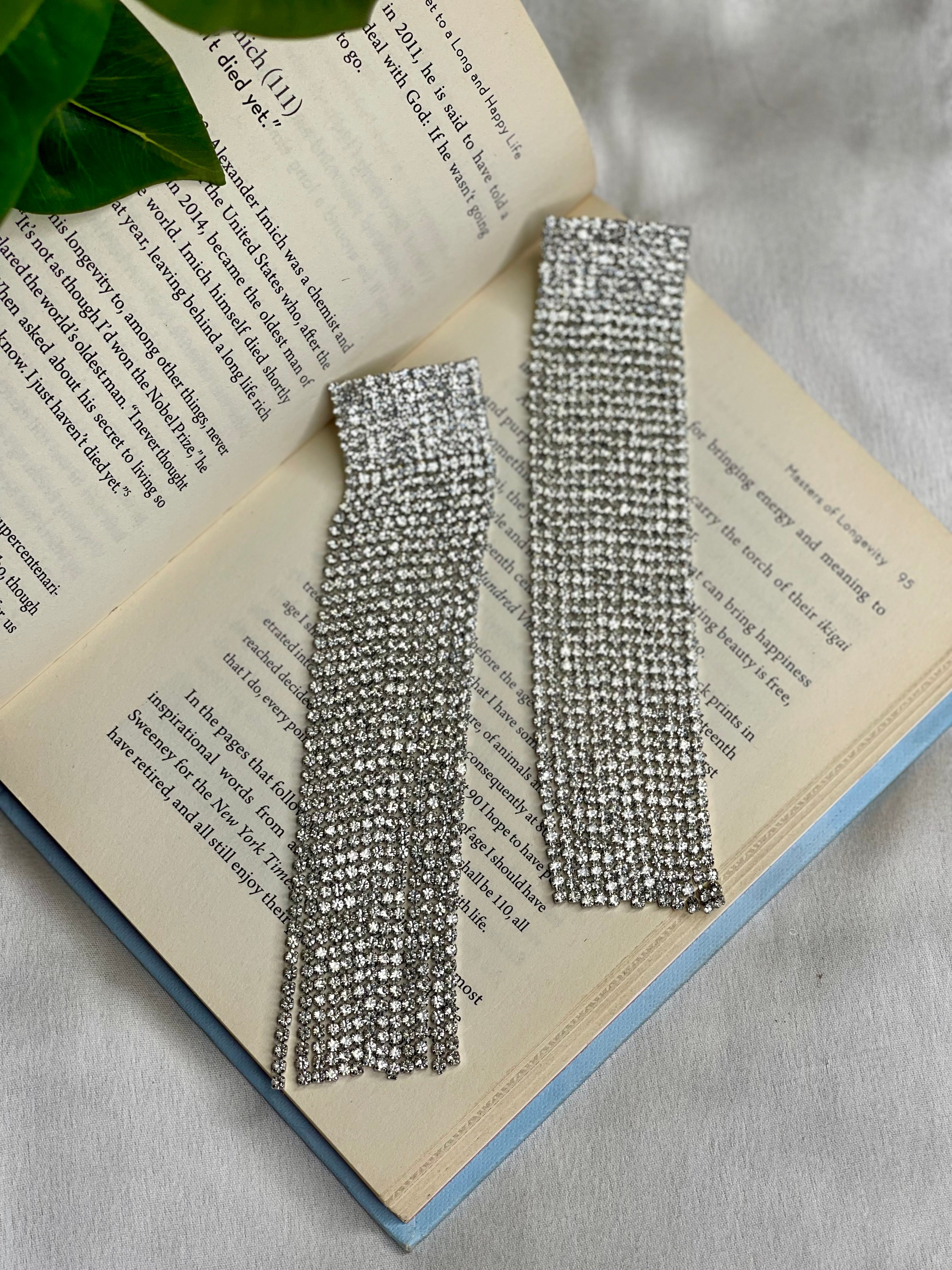 Diamond Drape Tassel Earrings