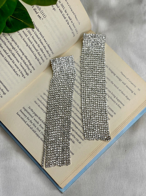 Diamond Drape Tassel Earrings