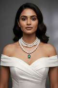 Emerald Royale Pearl Layered Necklace