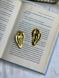 Gold Ear Shape Statement Earrings