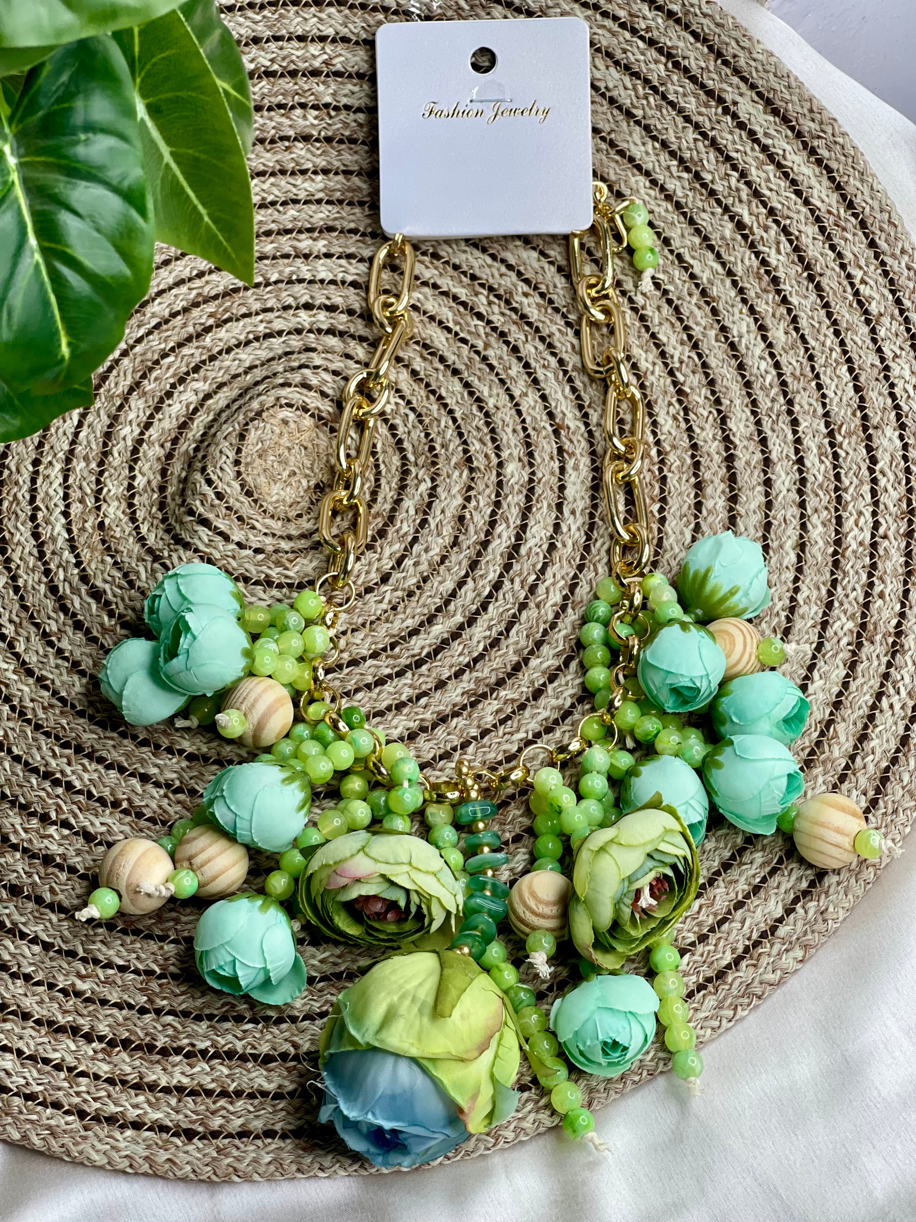 Mint Blossom Flower Necklace