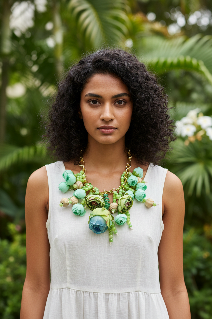 Mint Blossom Flower Necklace