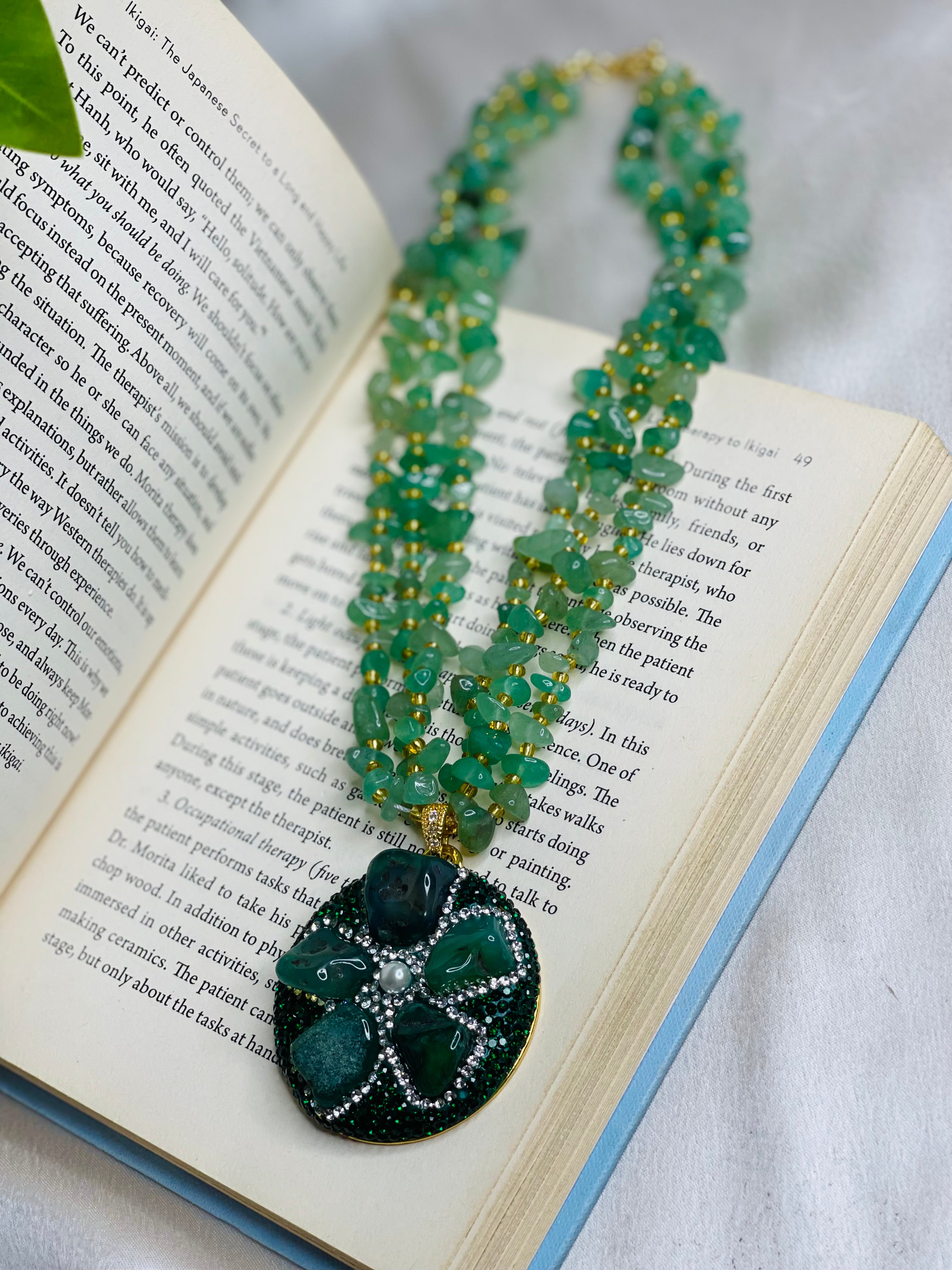 Green Stone Layered Necklace