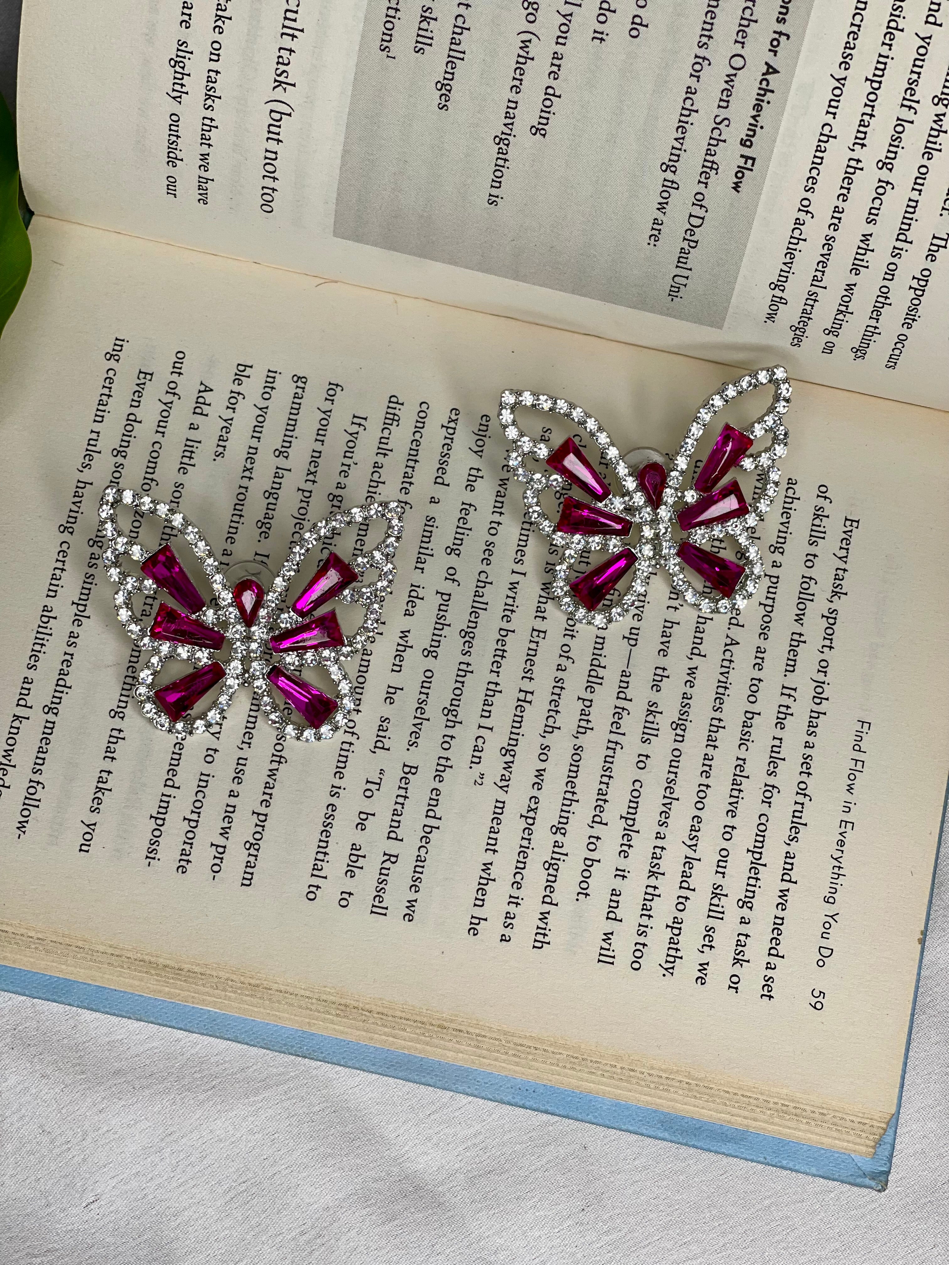 Pink Butterfly Earrings