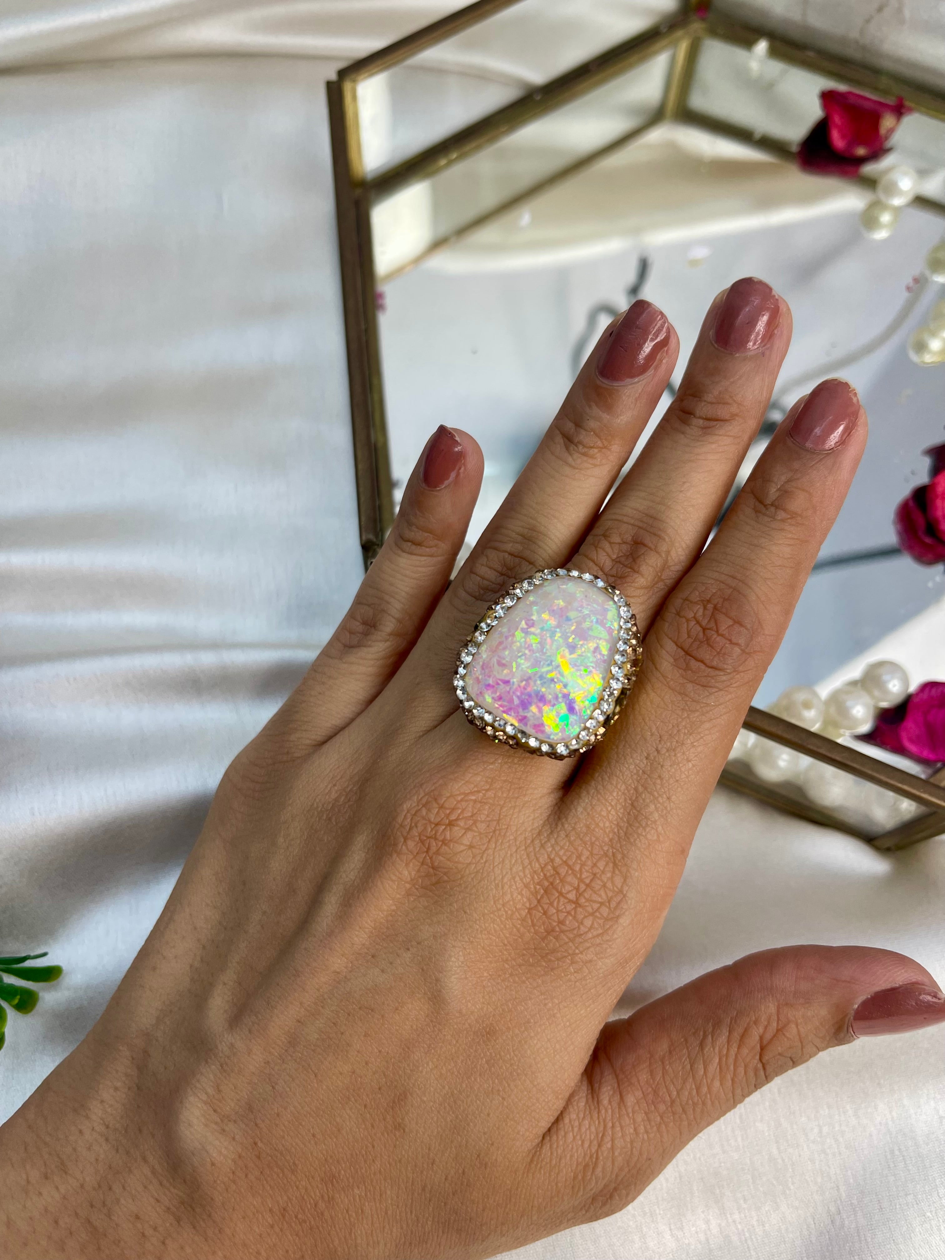 Rainbow Glow GemStone Ring