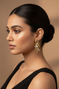 Golden Leaf Statement Earrings