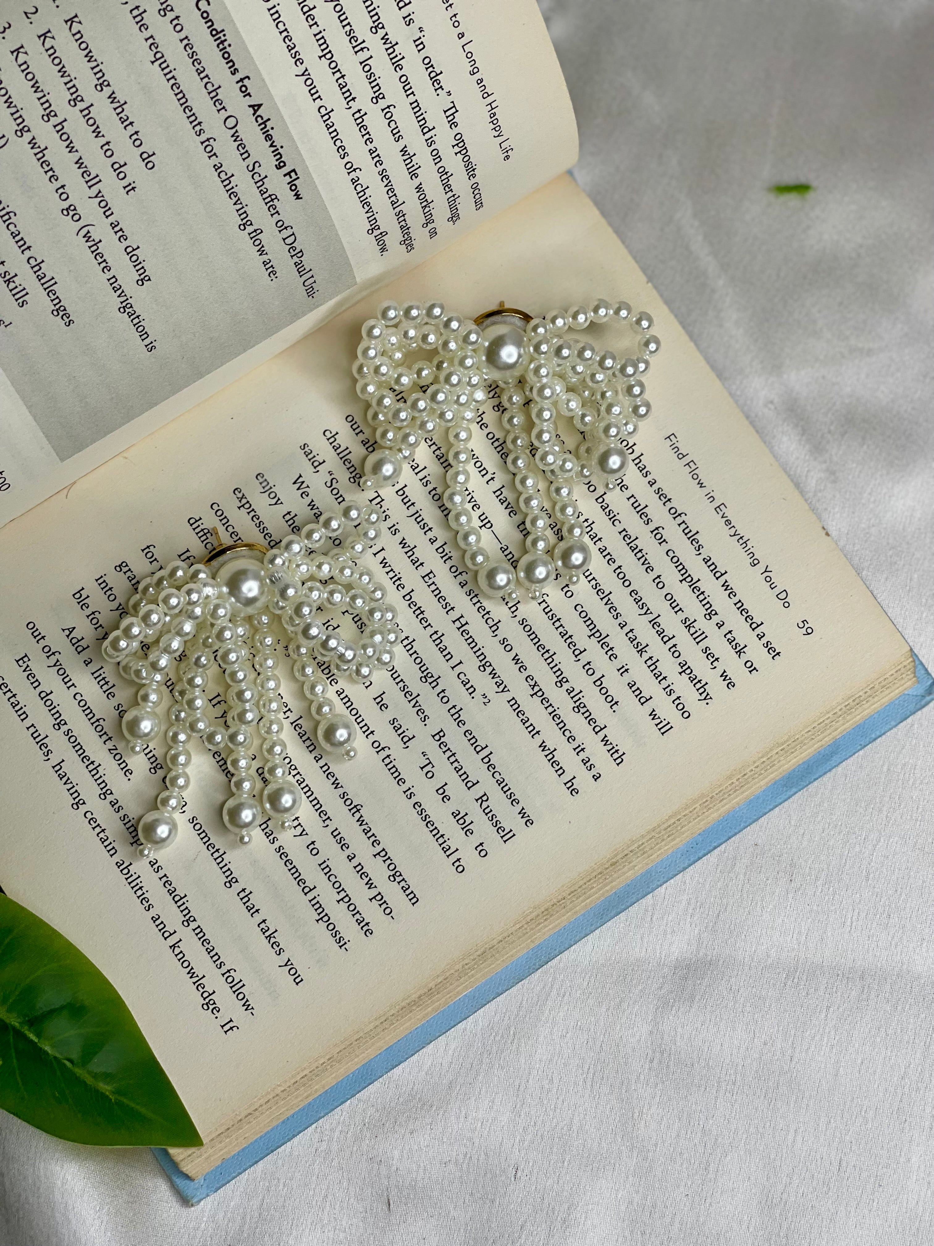 Pearl Bow Earrings