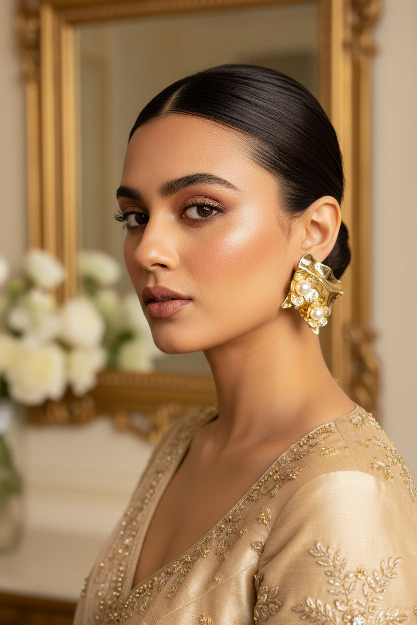 Pearl Bloom Sculpted Earrings