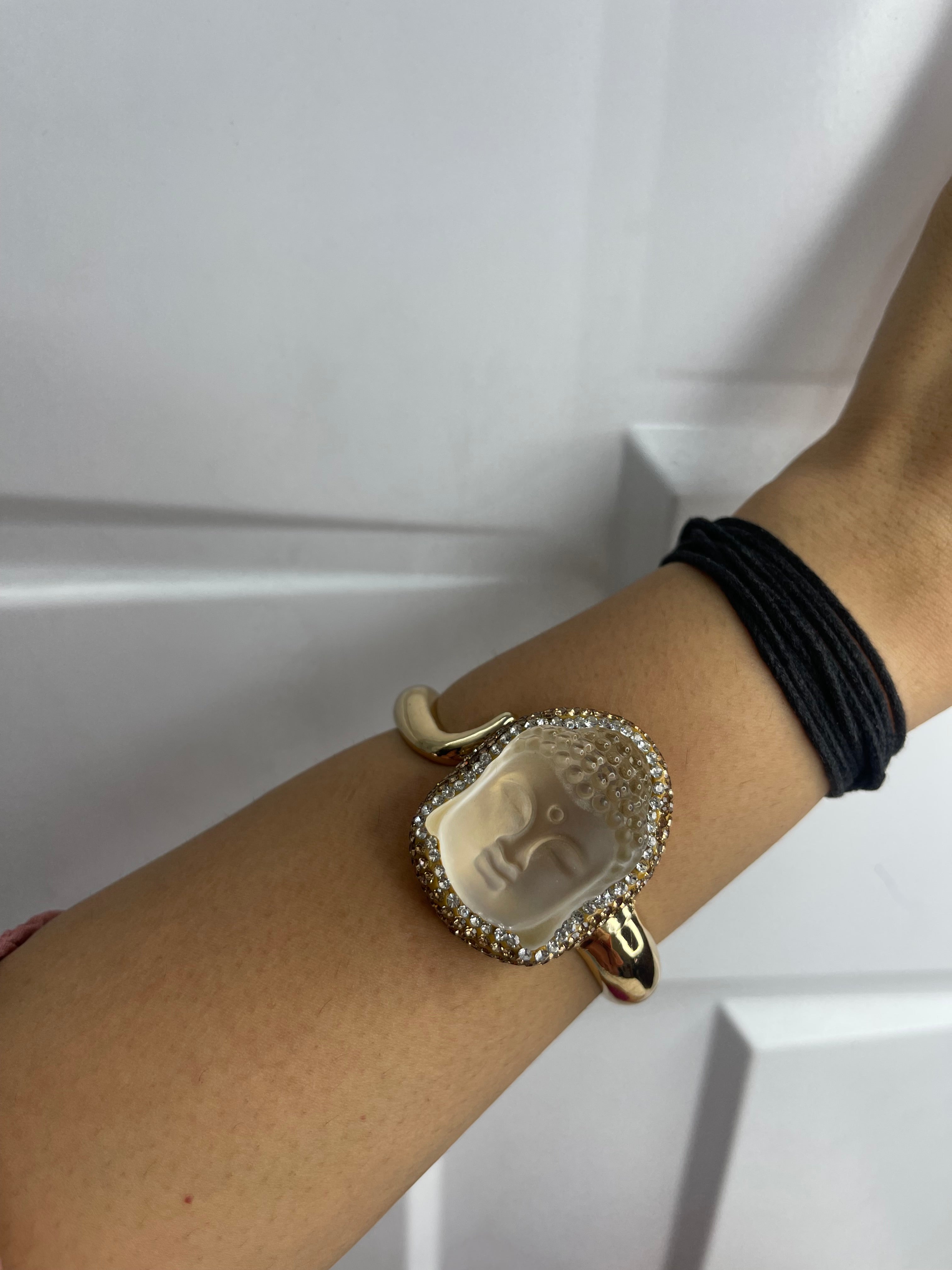 White Buddha Crystal Stone Handcuff