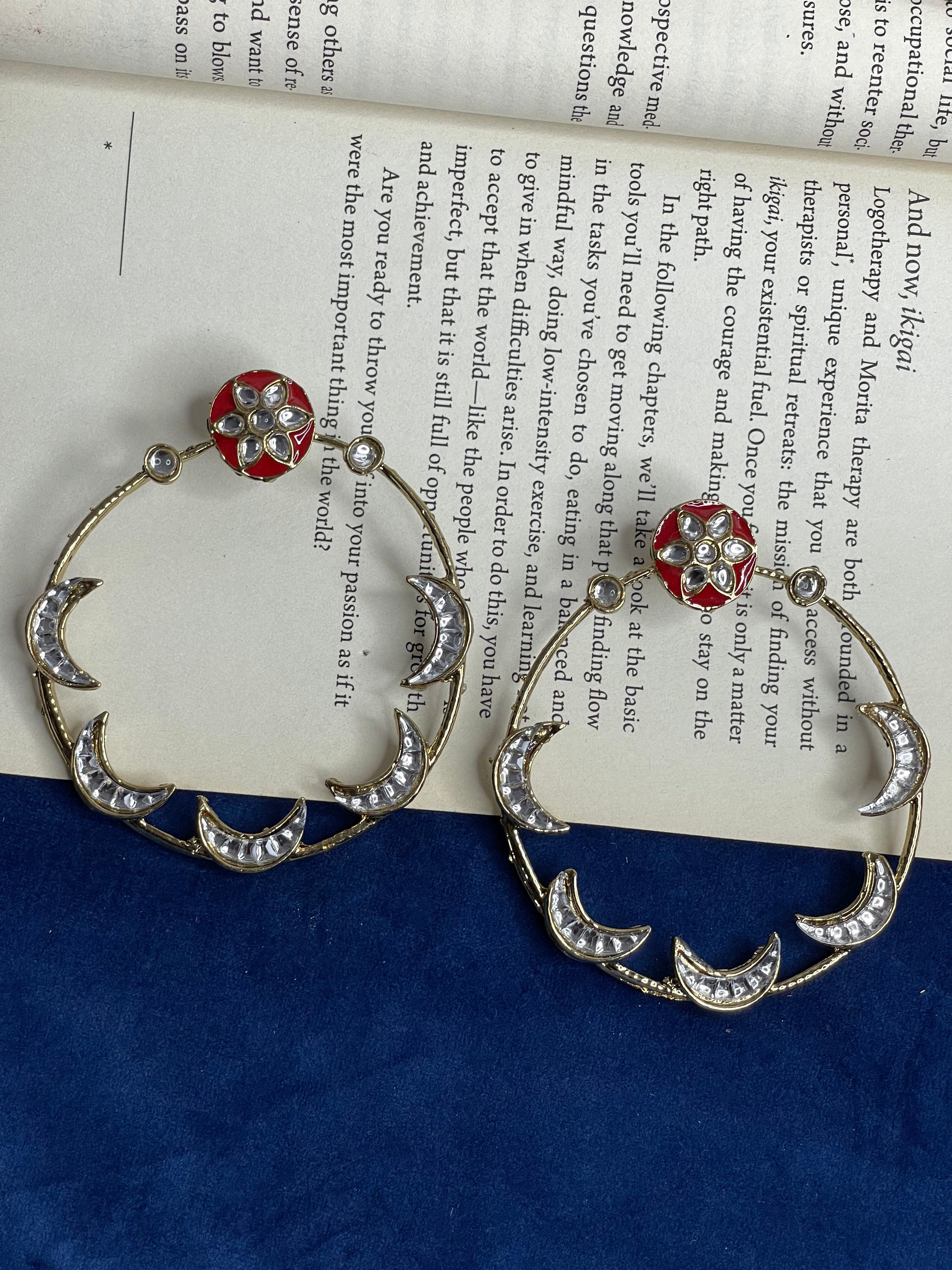 Ruby Chand Hoop Style Earrings