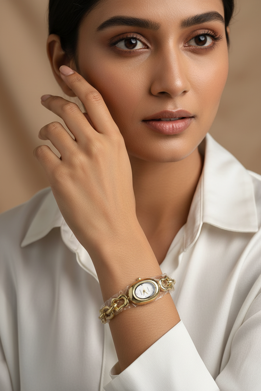 White Vintage Chain Watch