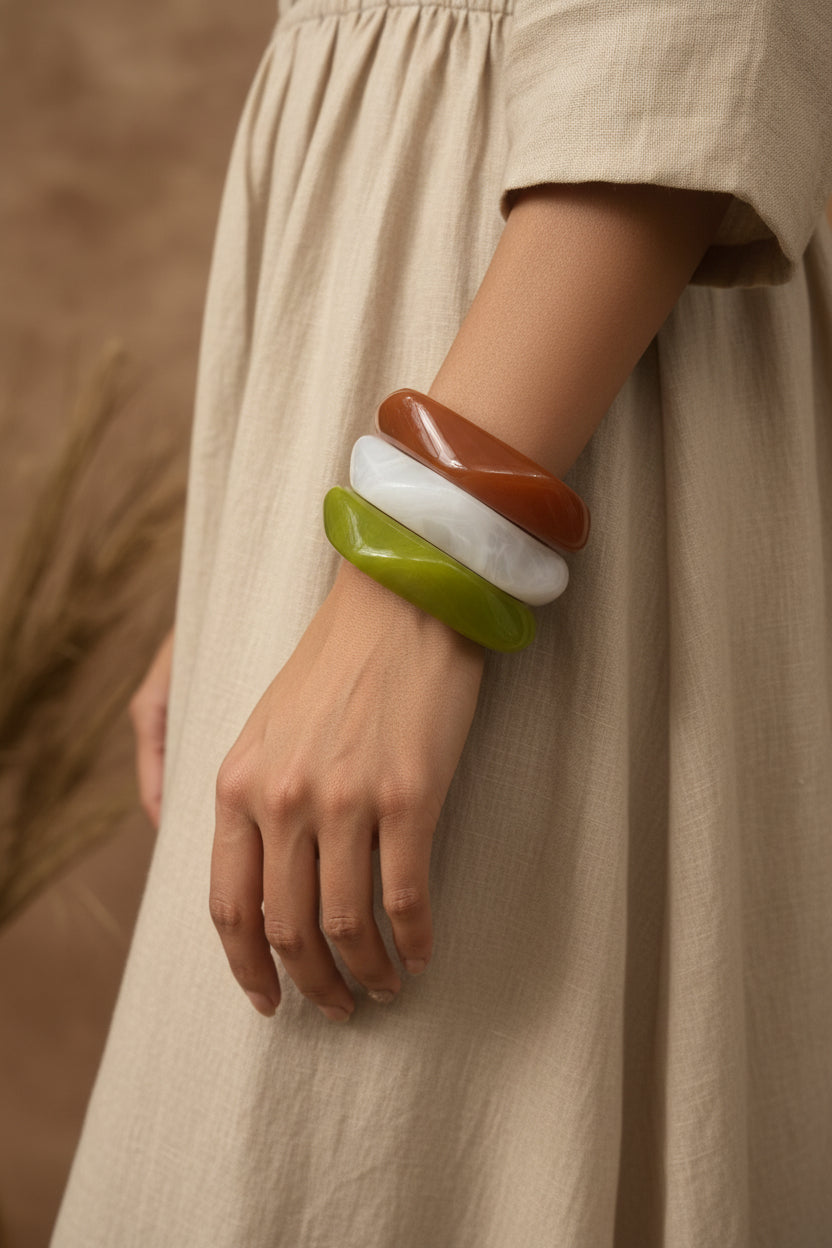 Olive Resin Bangle