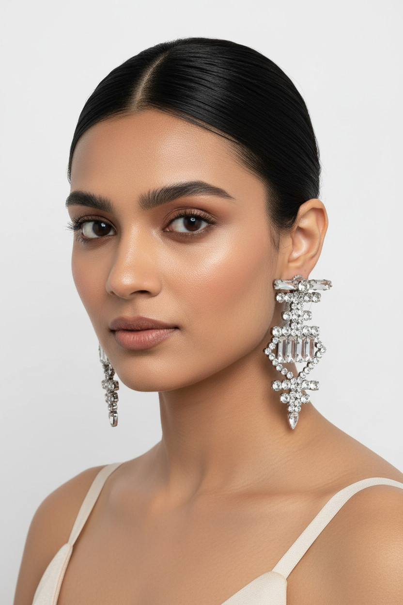 Silver Crystal Luxe Earrings