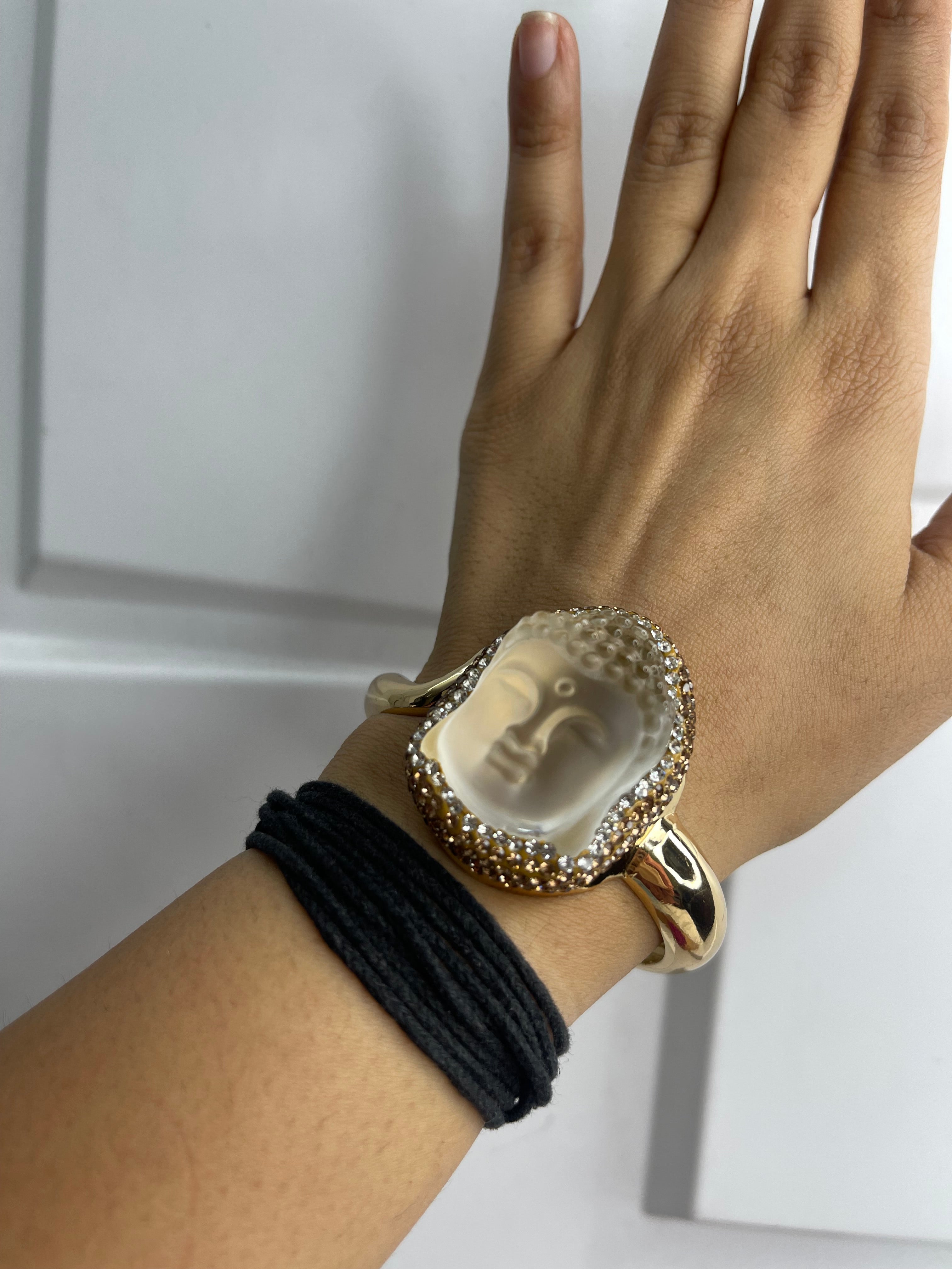 White Buddha Crystal Stone Handcuff