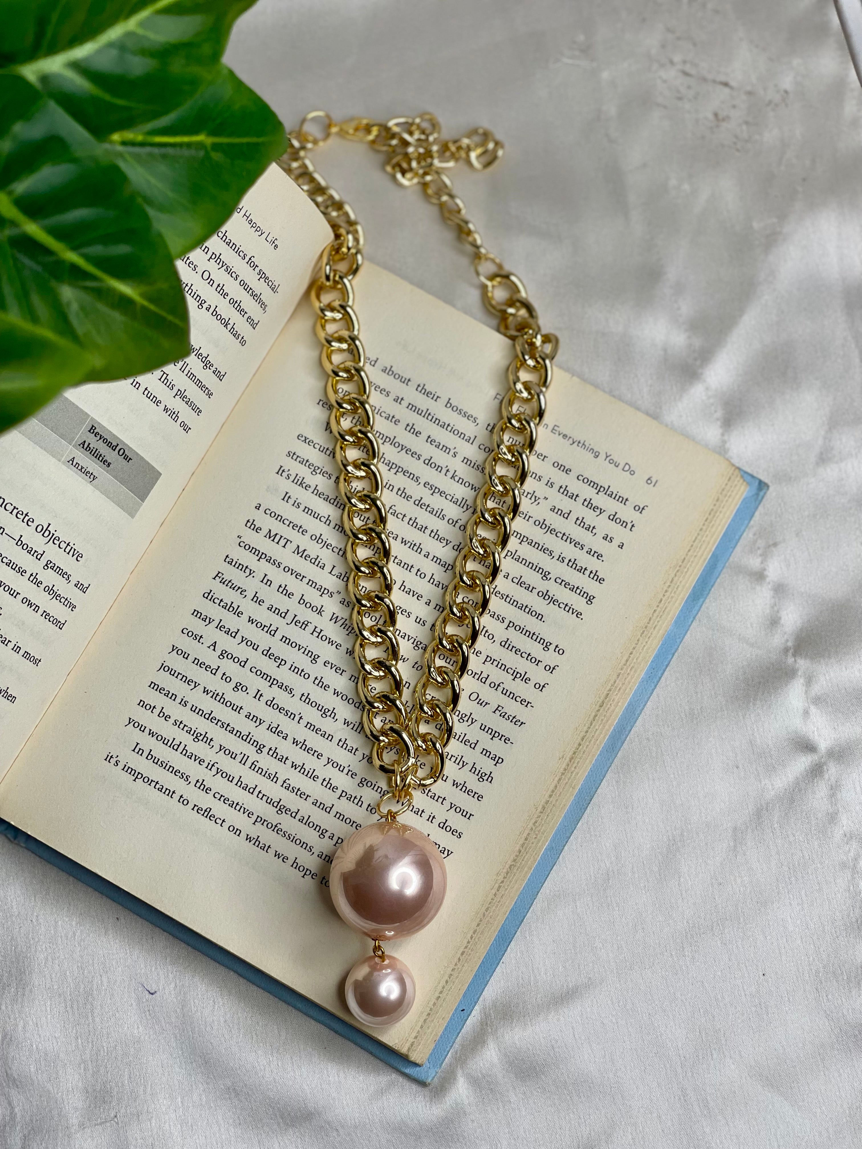 Pink Pearl Statement Necklace