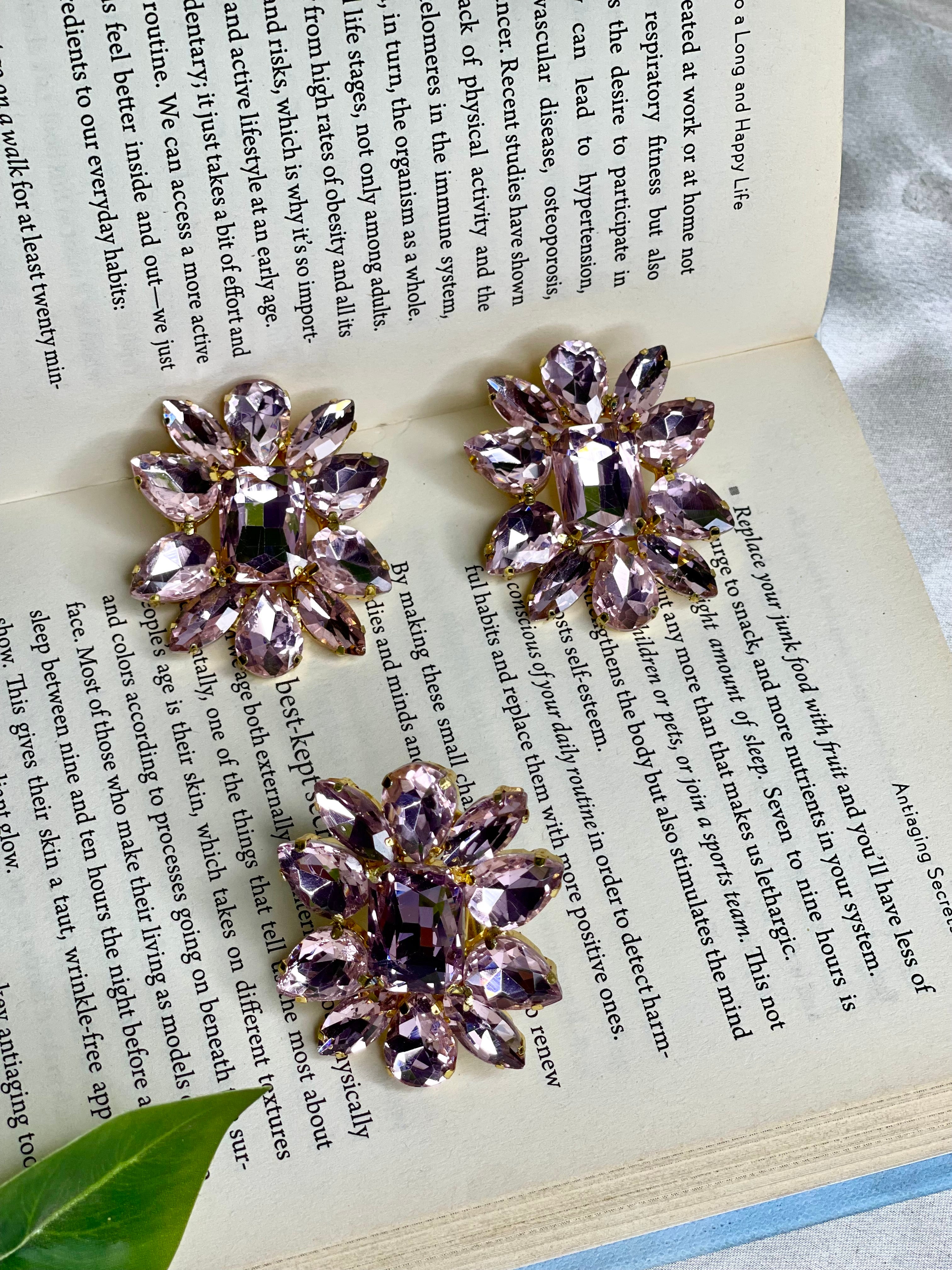 Pink Whisper Studs With Ring