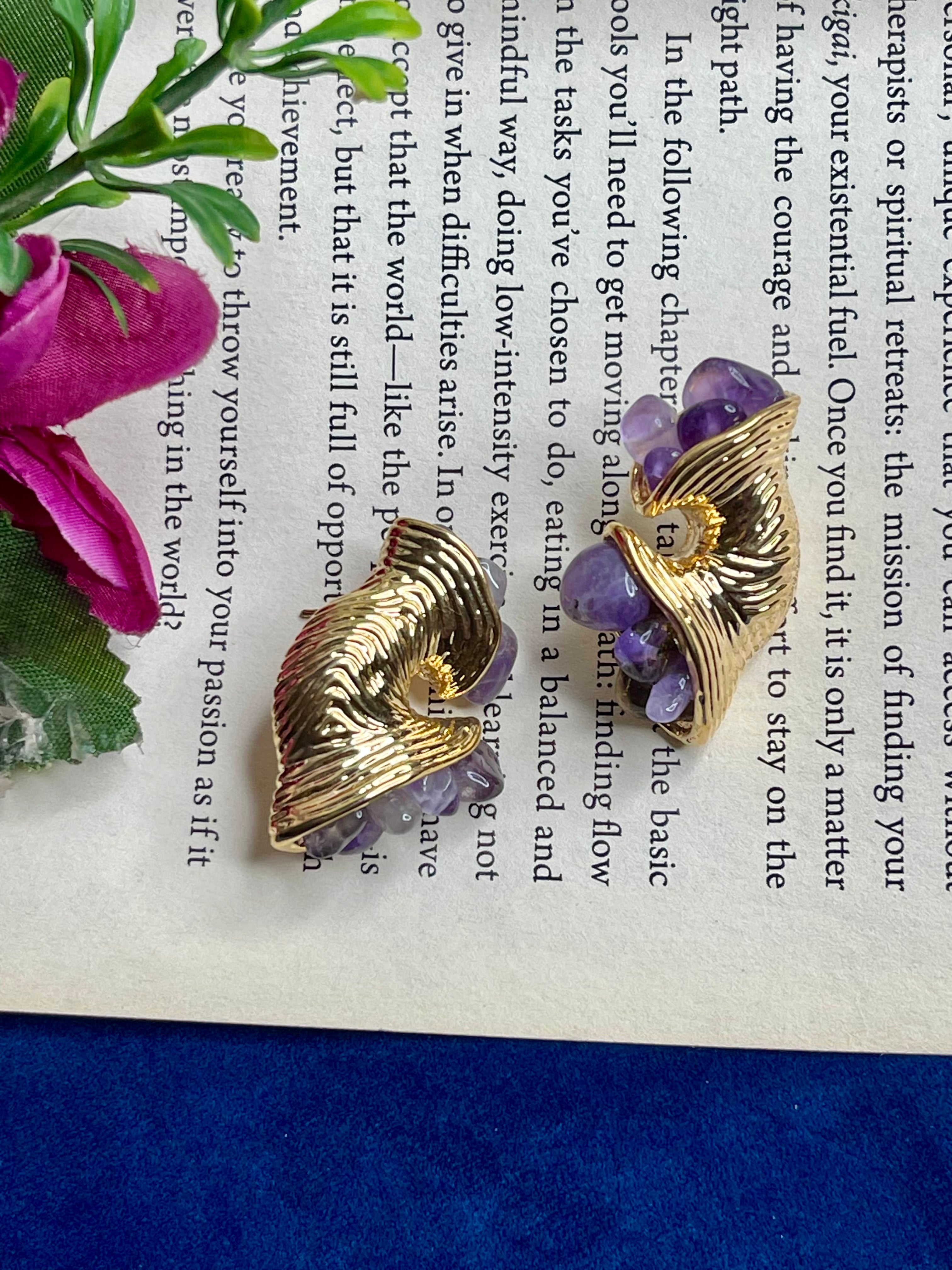 Amethyst Bloom Statement Earrings