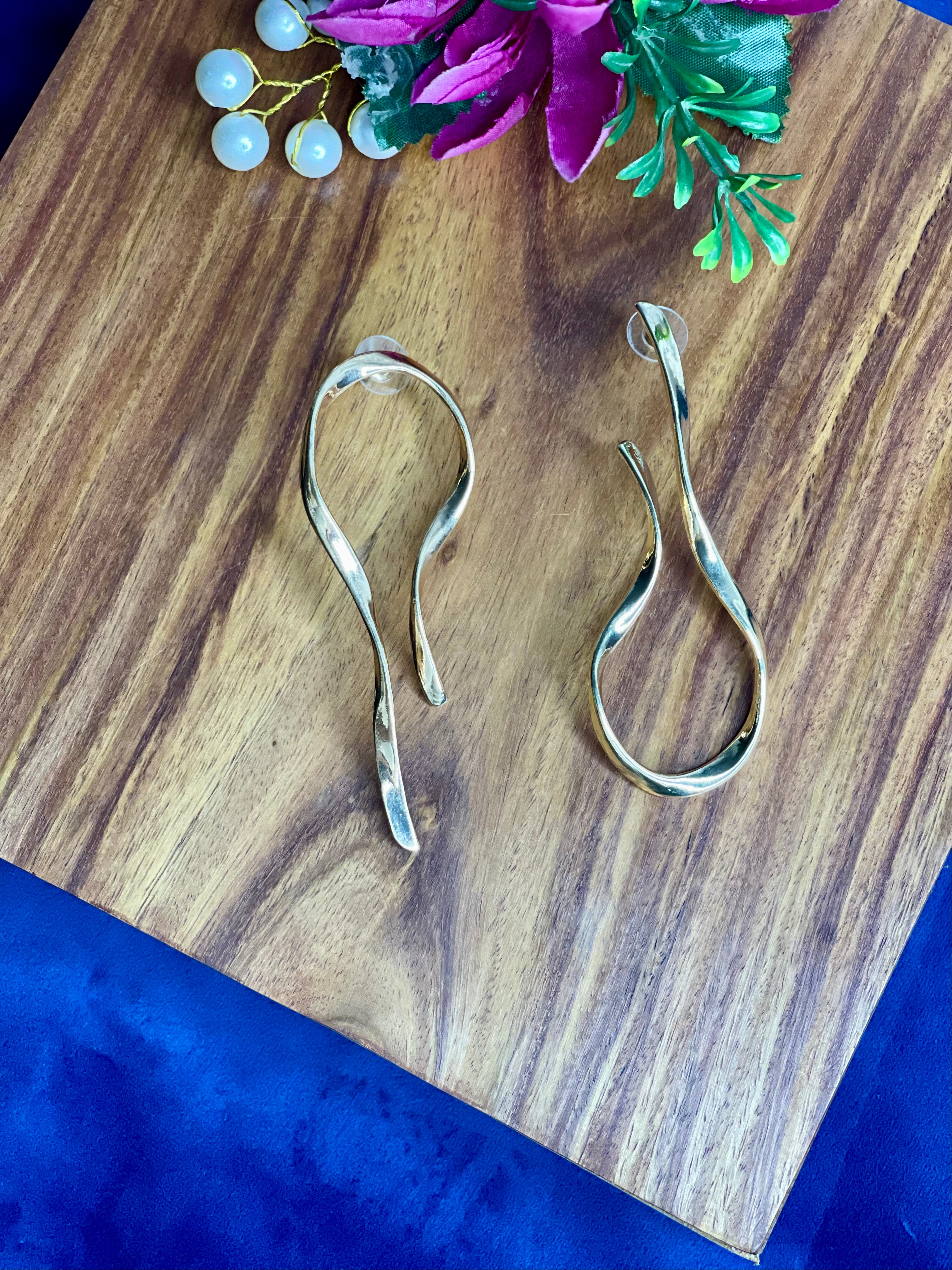Fluid Wave Sculptural Earrings