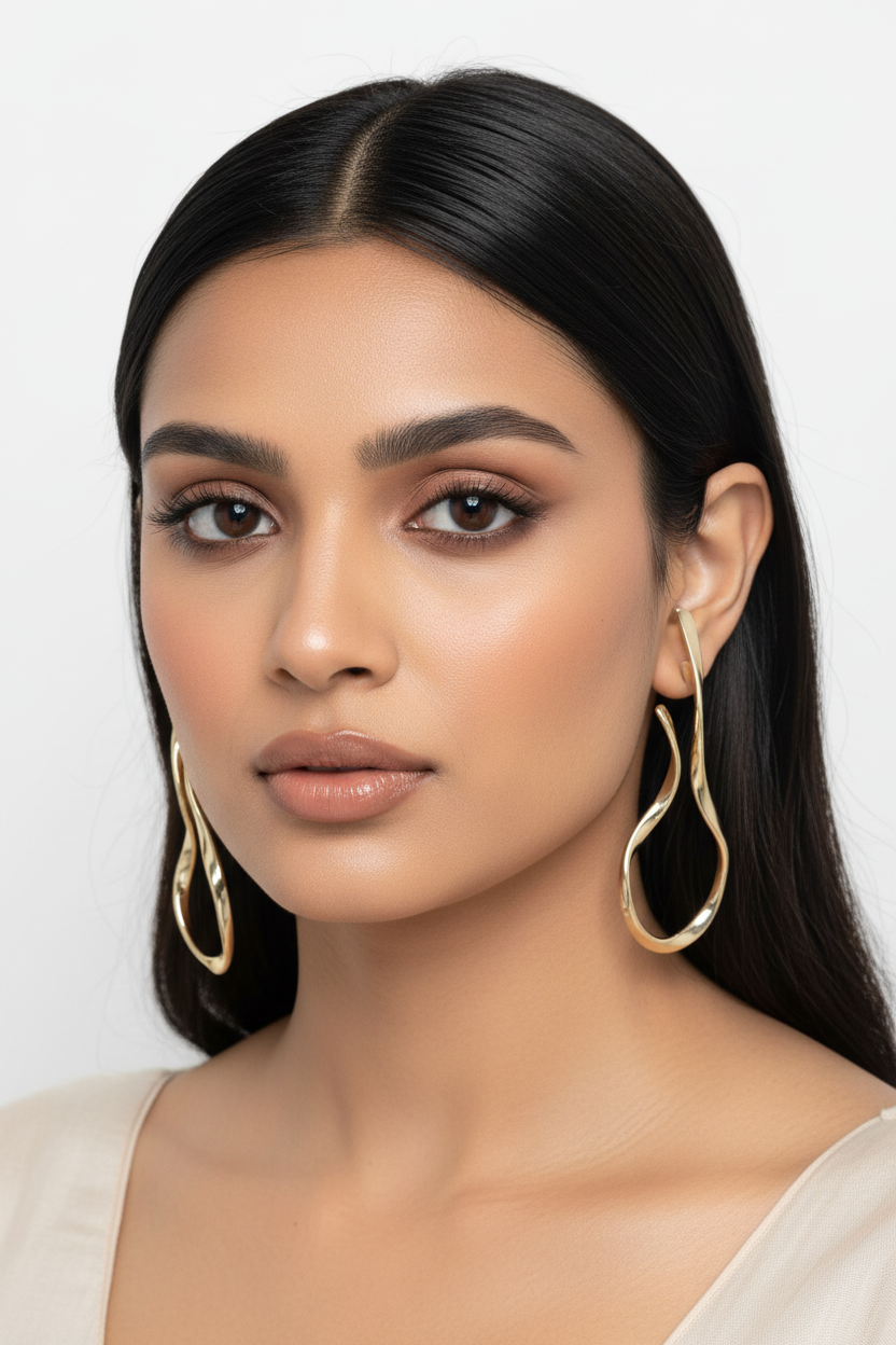 Fluid Wave Sculptural Earrings