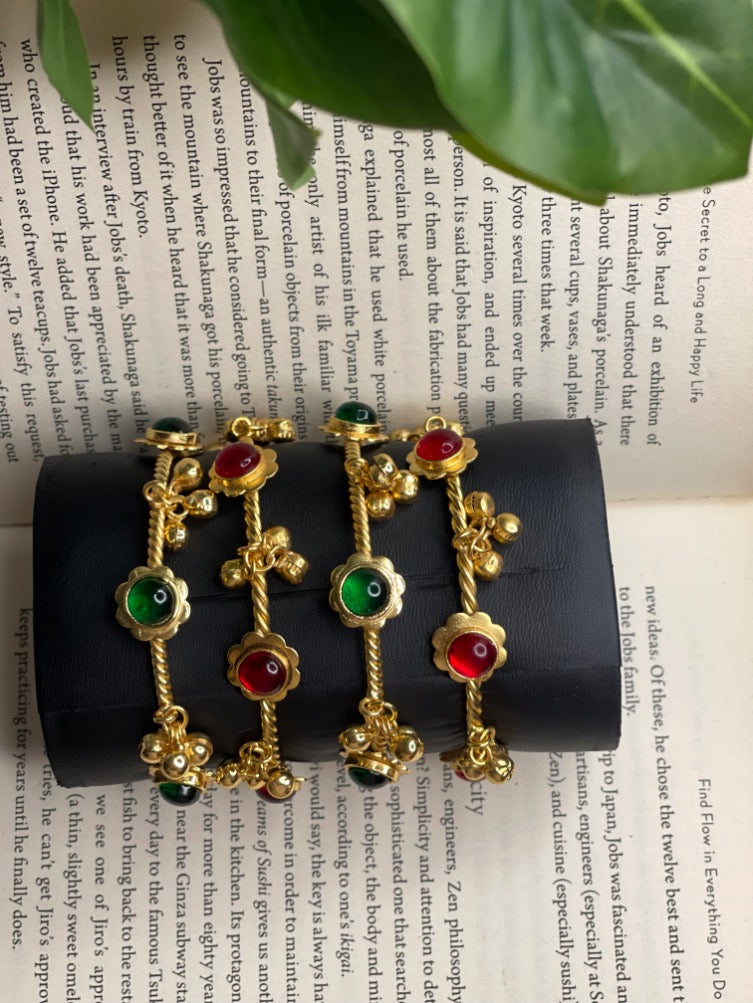 Multi Flower Ghungroo Bangles