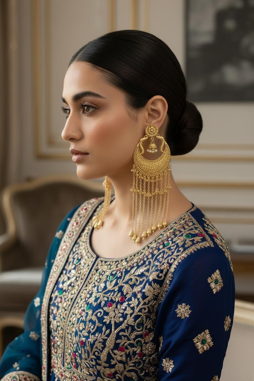 Peacock Chandbali Earrings