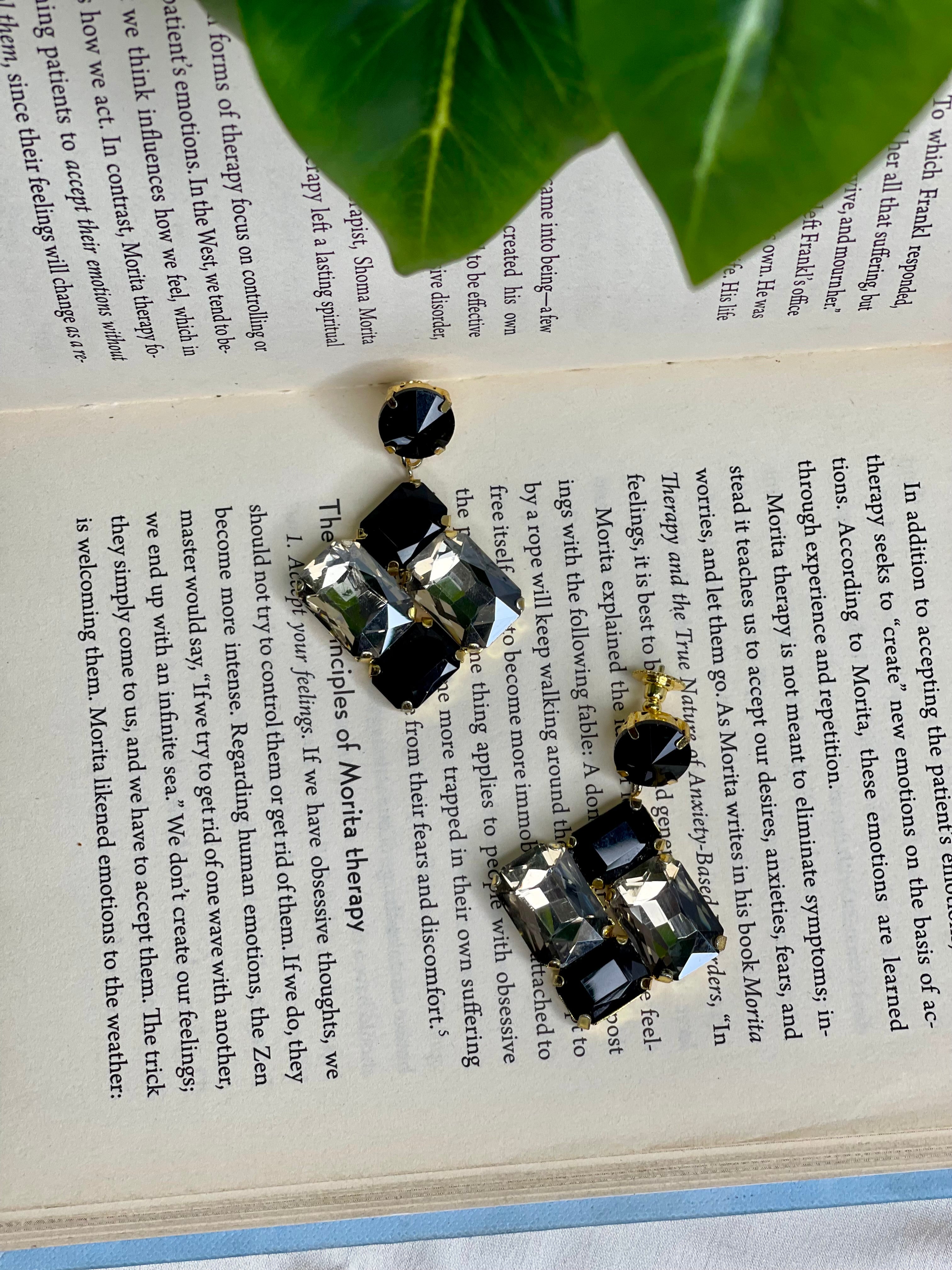 Black Square Earrings