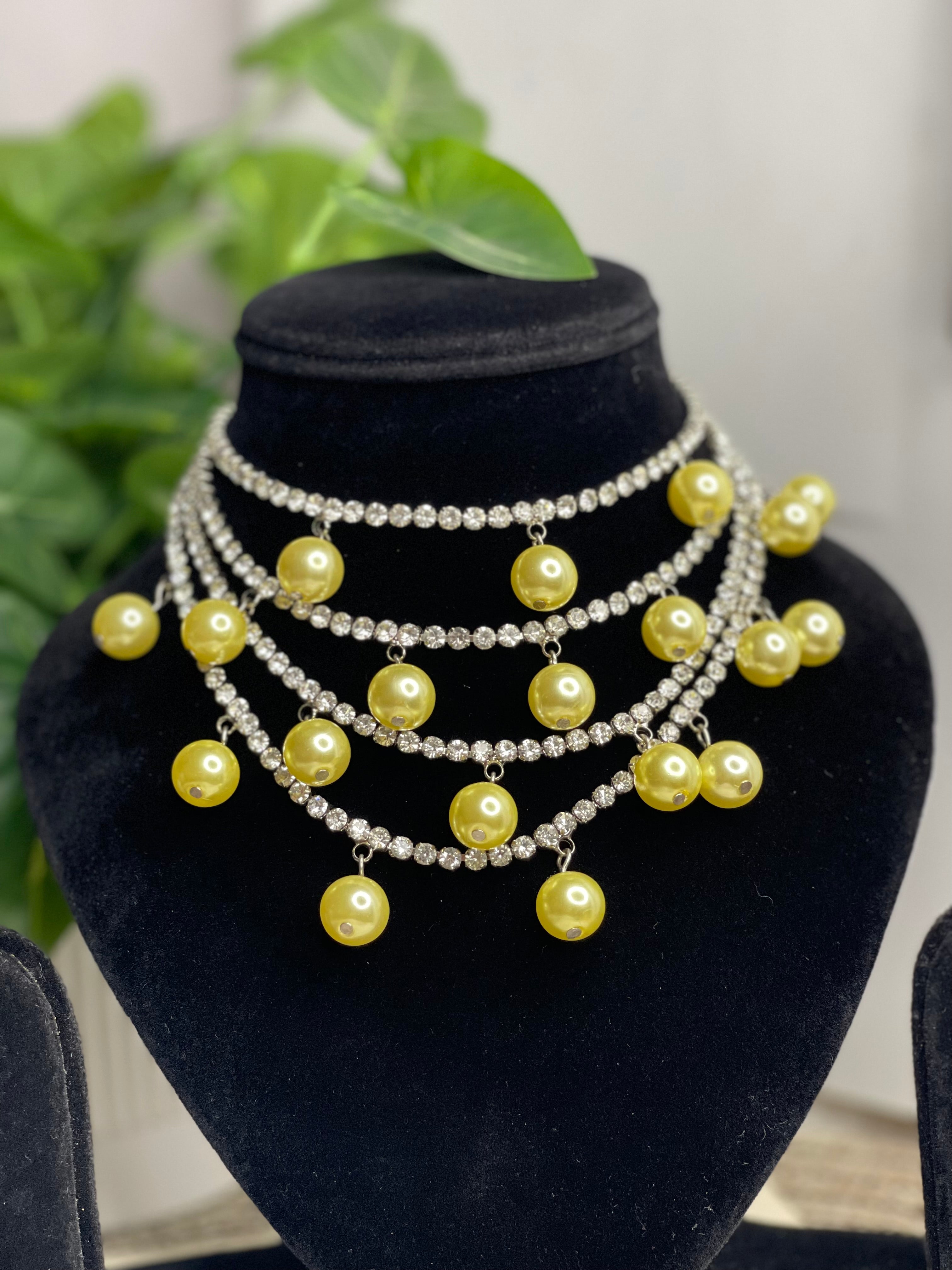 Pearl Crystal Layered Neckpiece