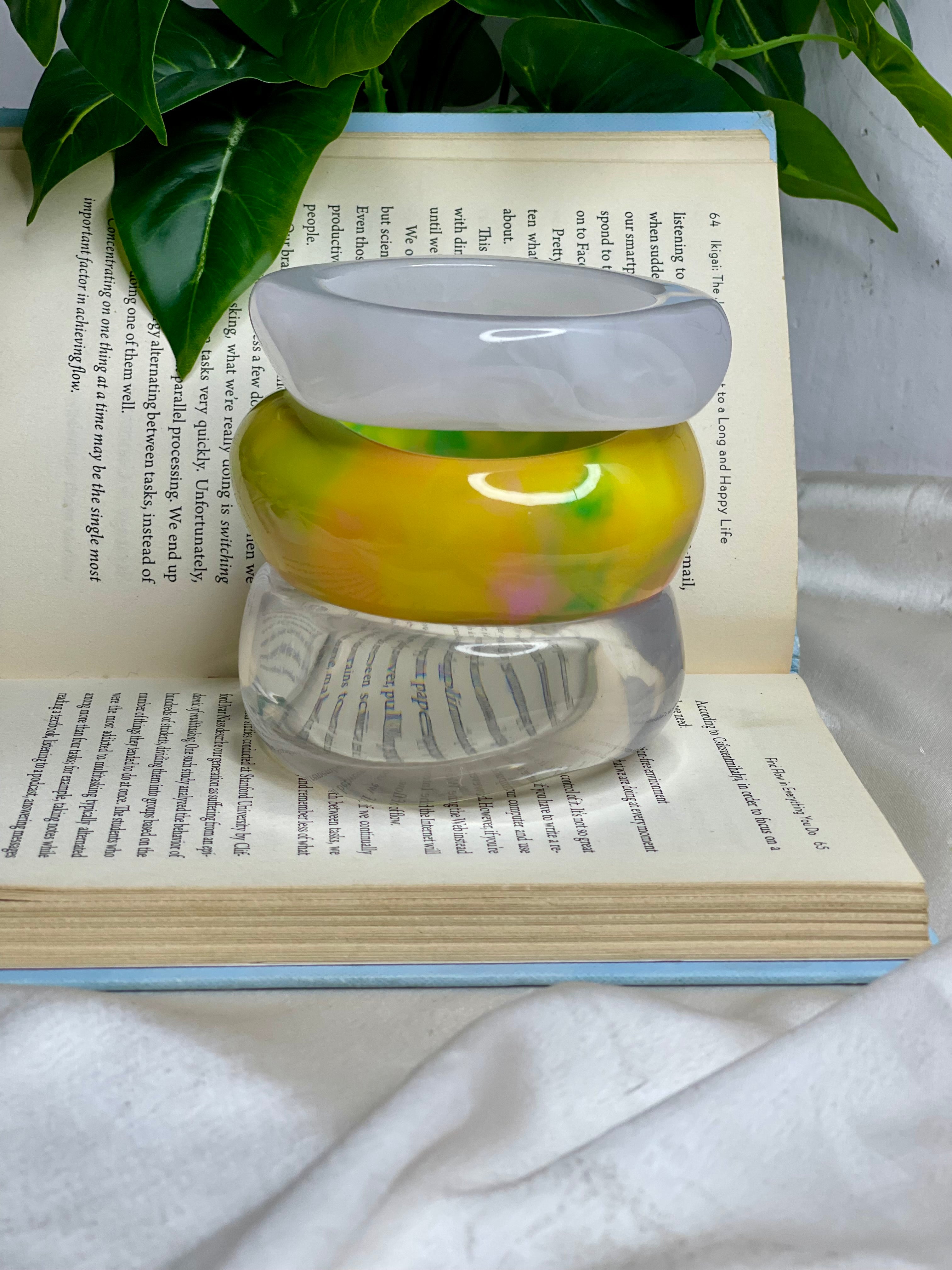 Neon Marble Resin Bangle