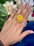 Golden Bloom Floral Ring