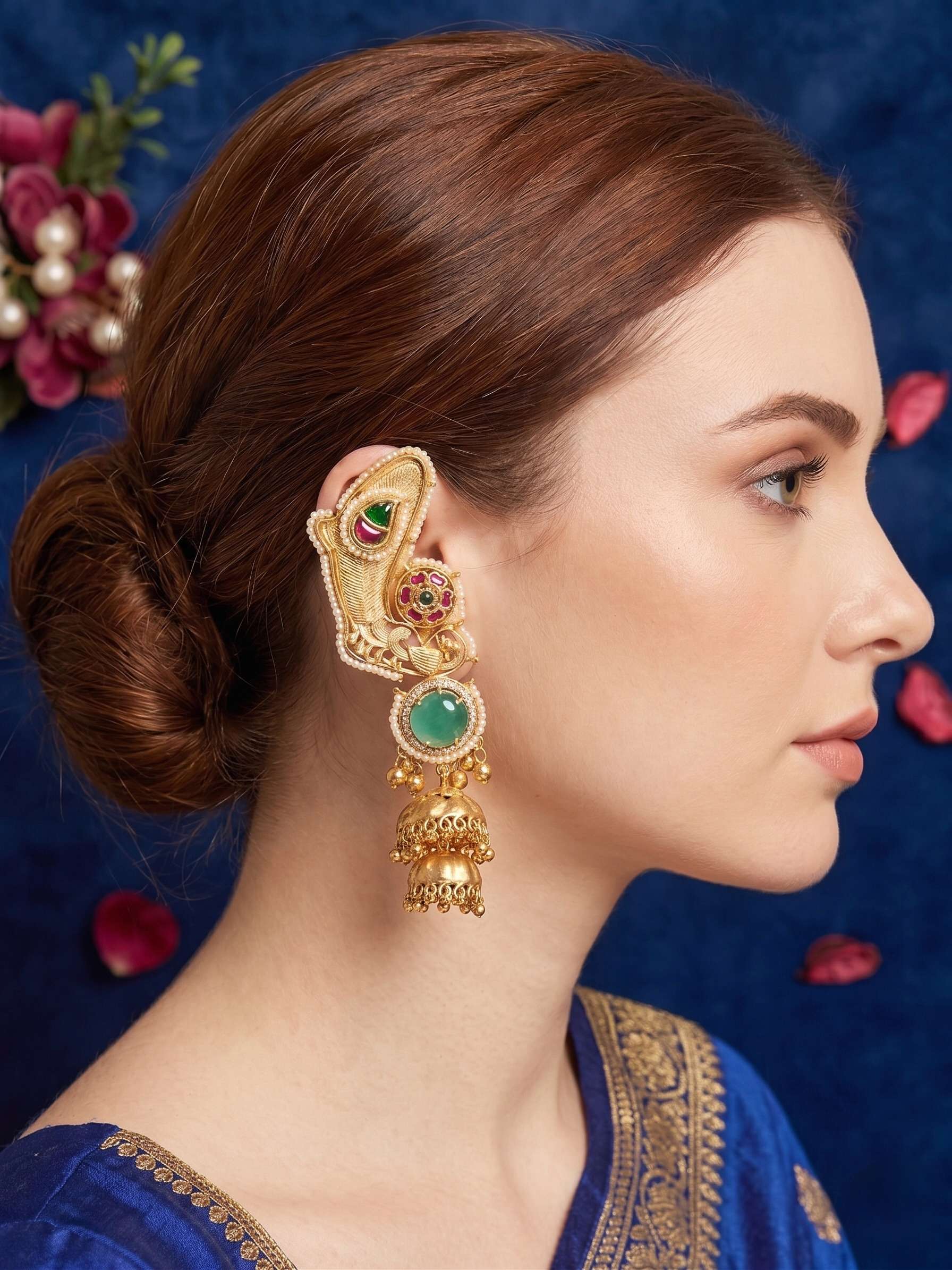 Mint Riwaayat Kashmiri Earcuff Earrings