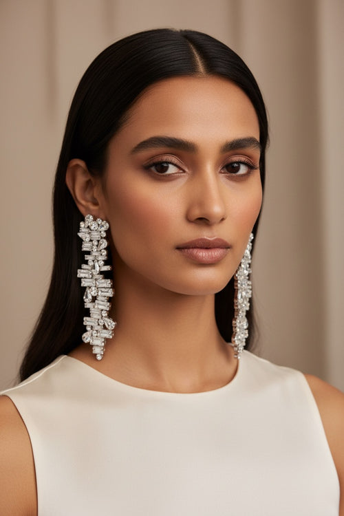 Crystal Cascade Statement Earrings