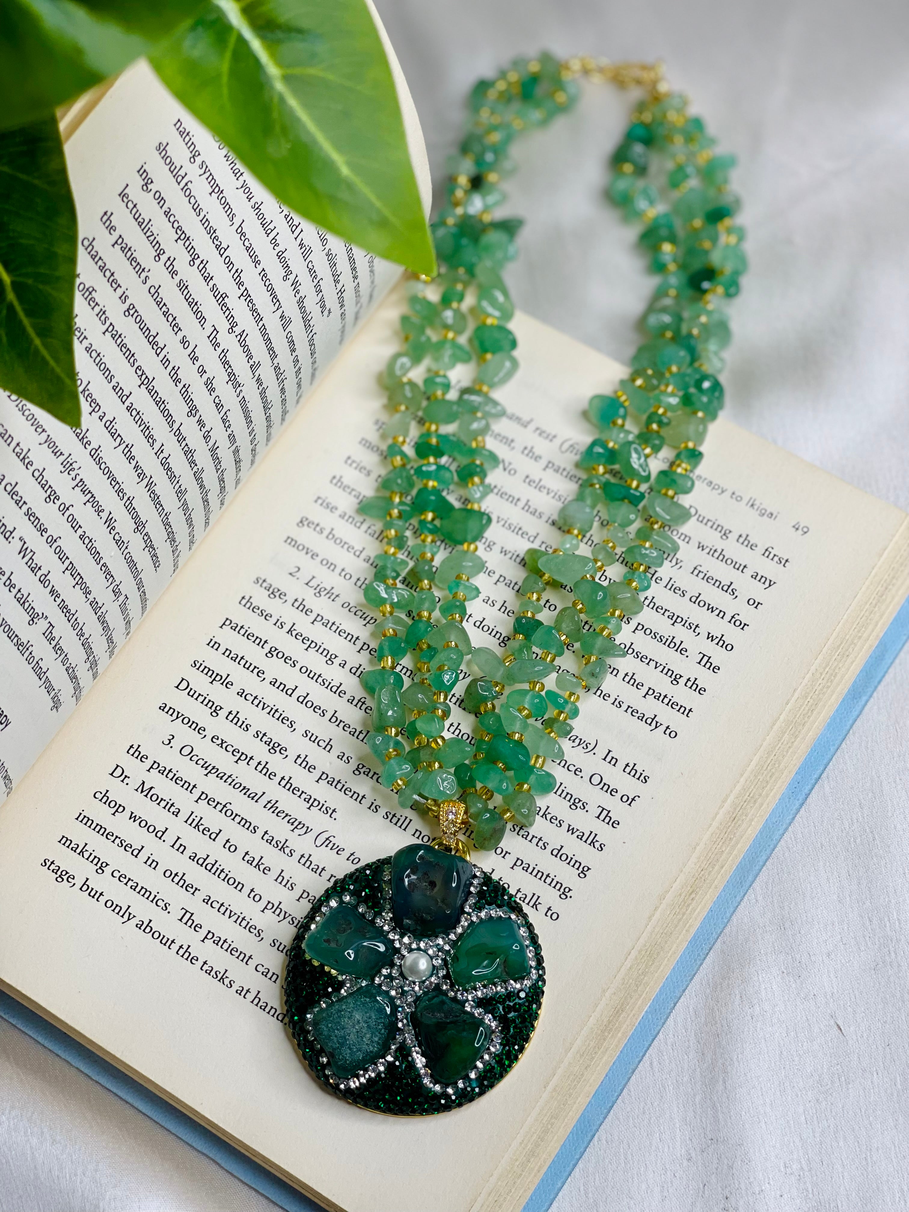 Green Stone Layered Necklace