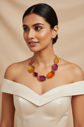 Multicolor Glass Statement Necklace