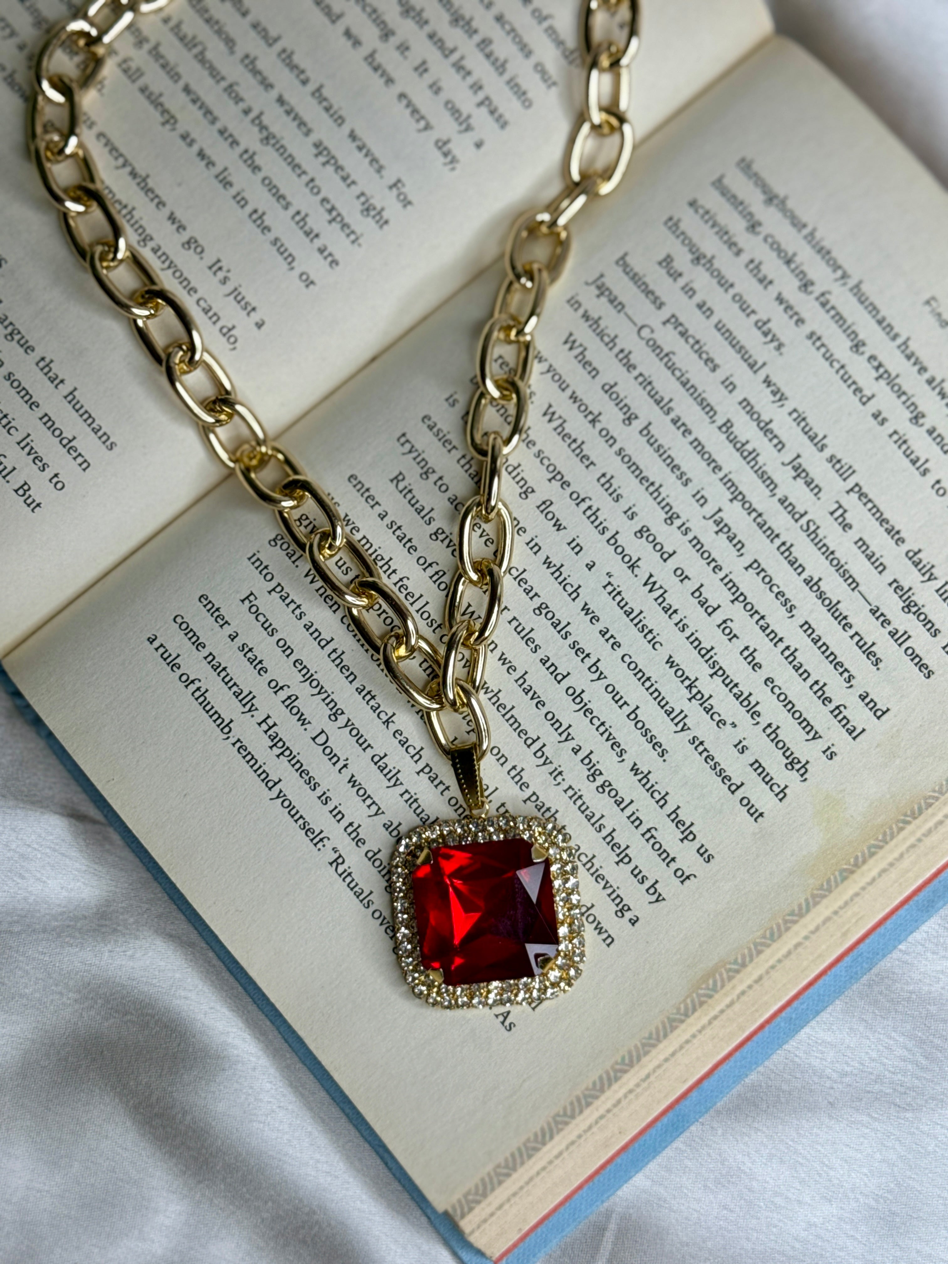 Ruby Royale Pendant Set