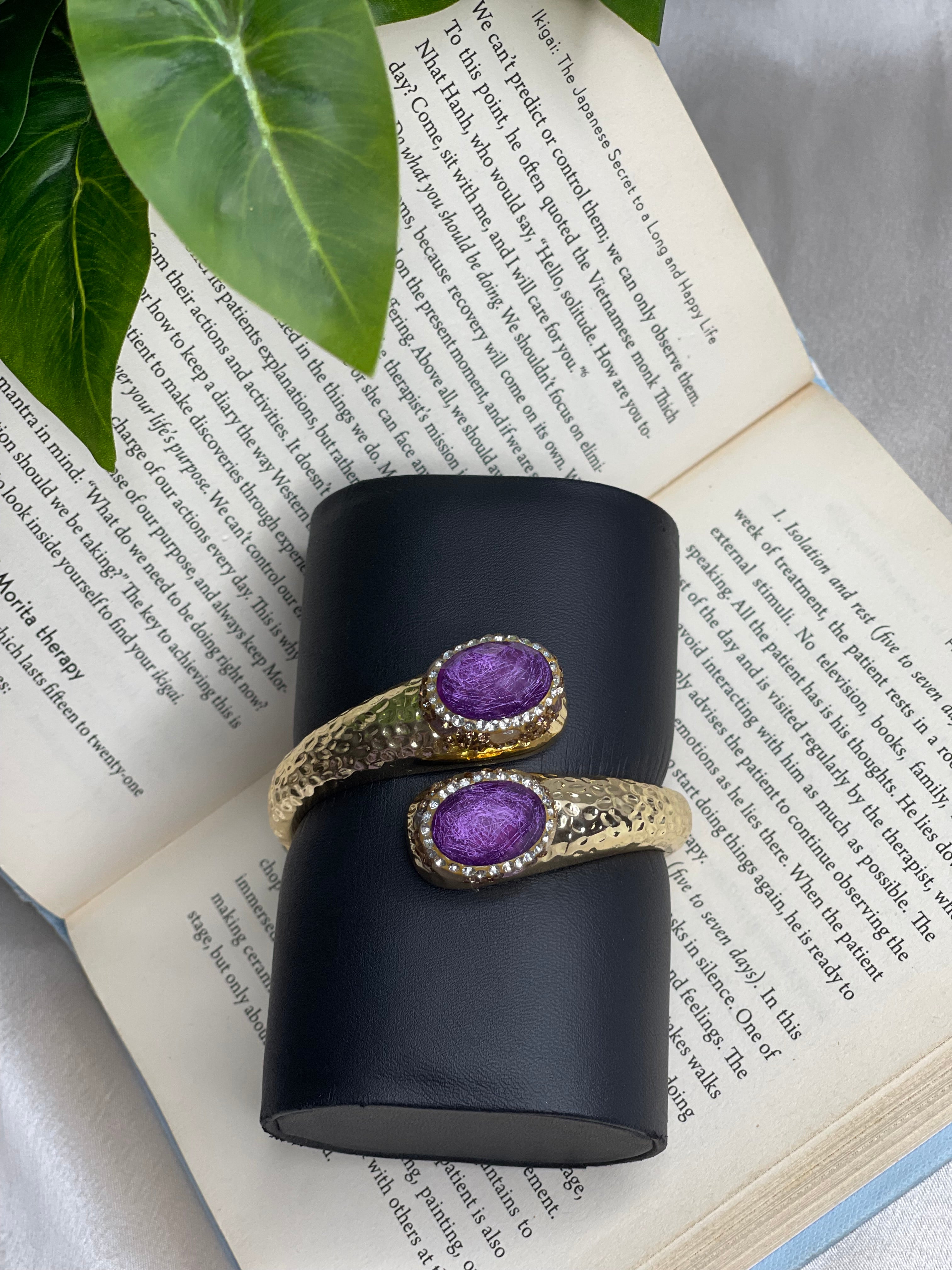 Amethyst Hammered Cuff