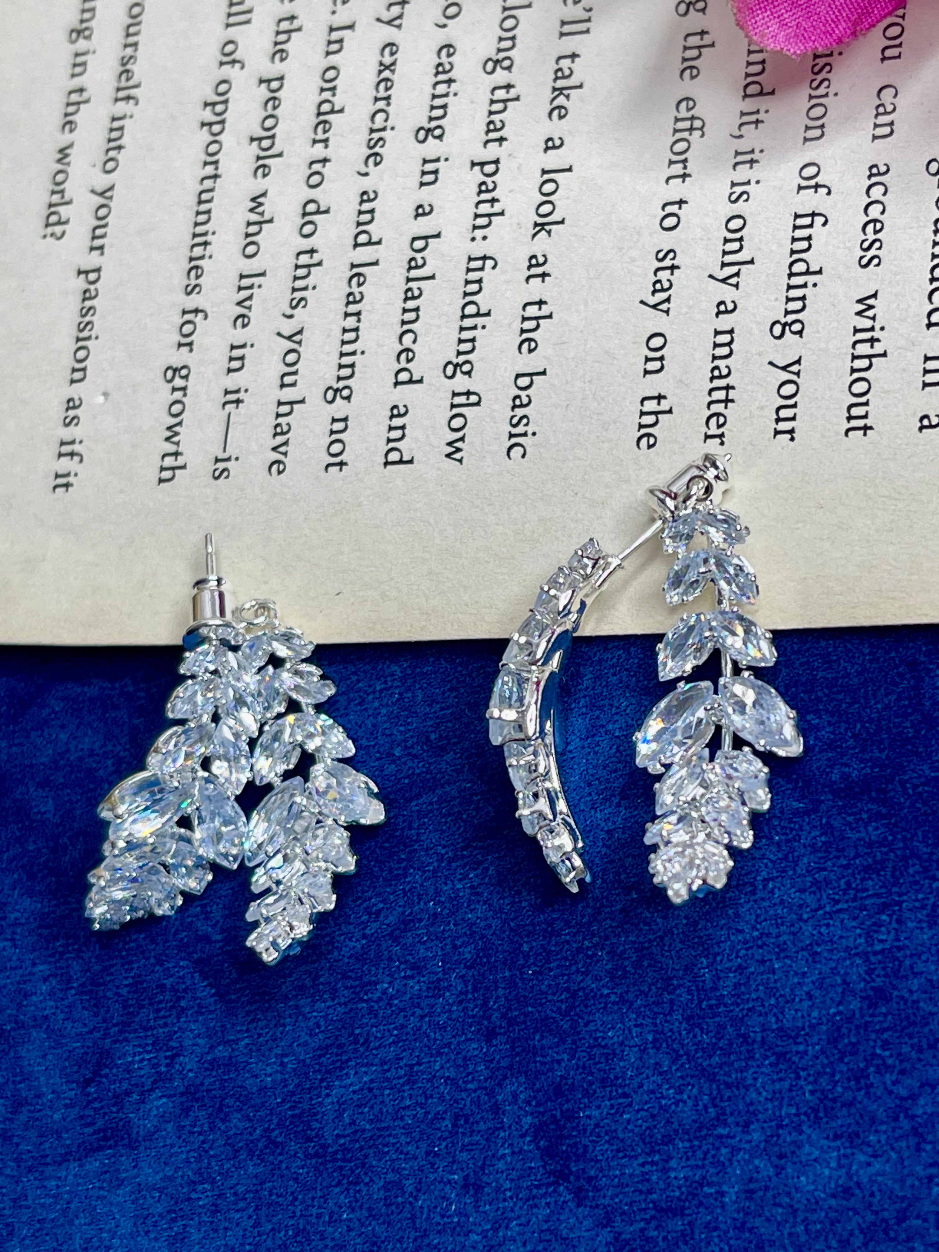 Silver leaf Party Earings