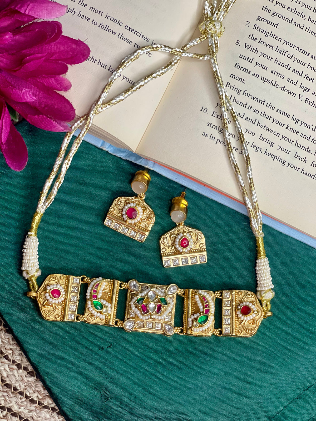 Royal Meenakari Pachi Kundan Choker Set