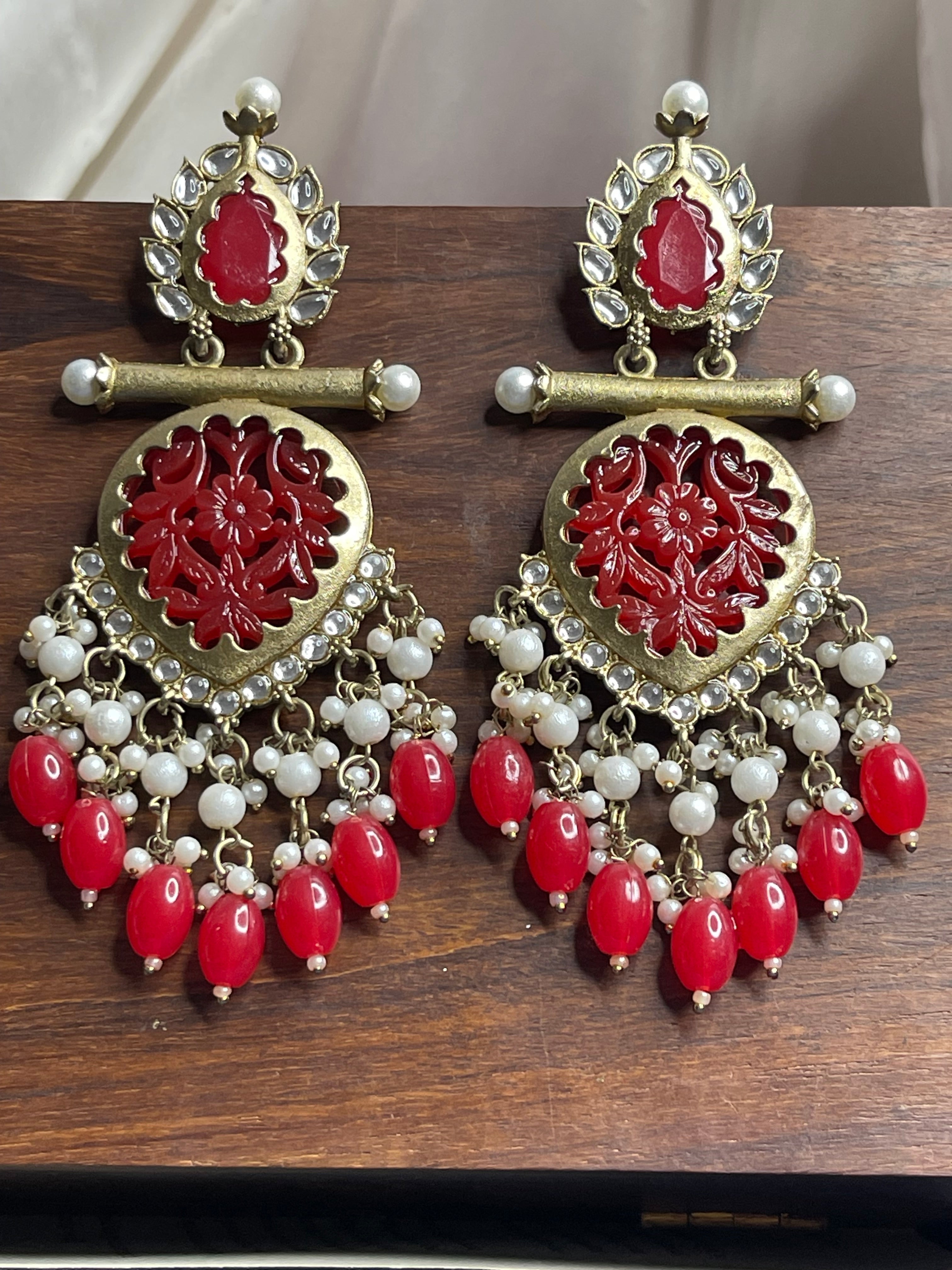 Ruby Floral Heritage Earrings