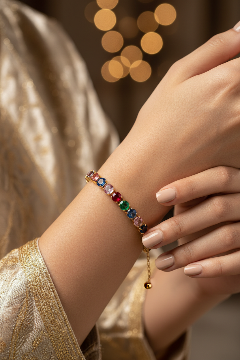 Multi Rainbow Tennis Bracelet