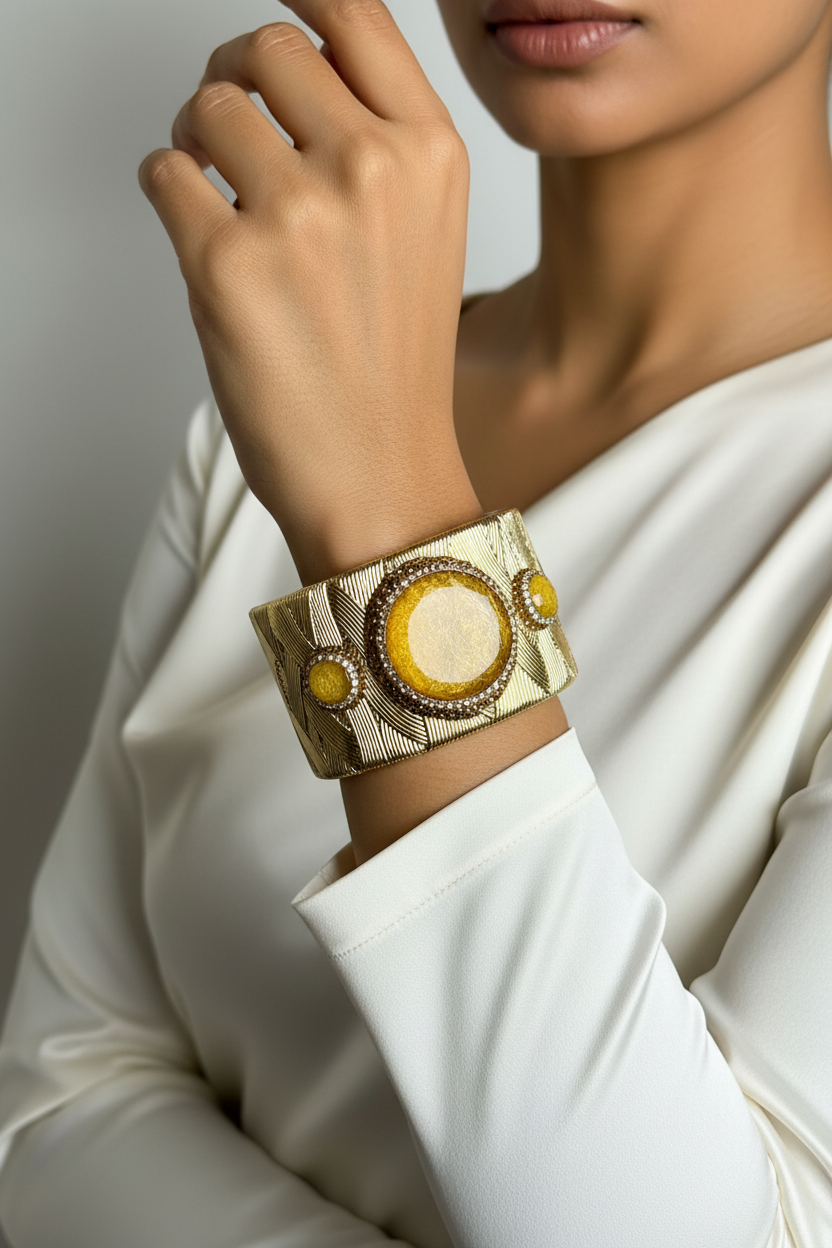 Yellow Luxe Statement Cuff