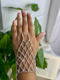 Silver Web Crystal HandCuff