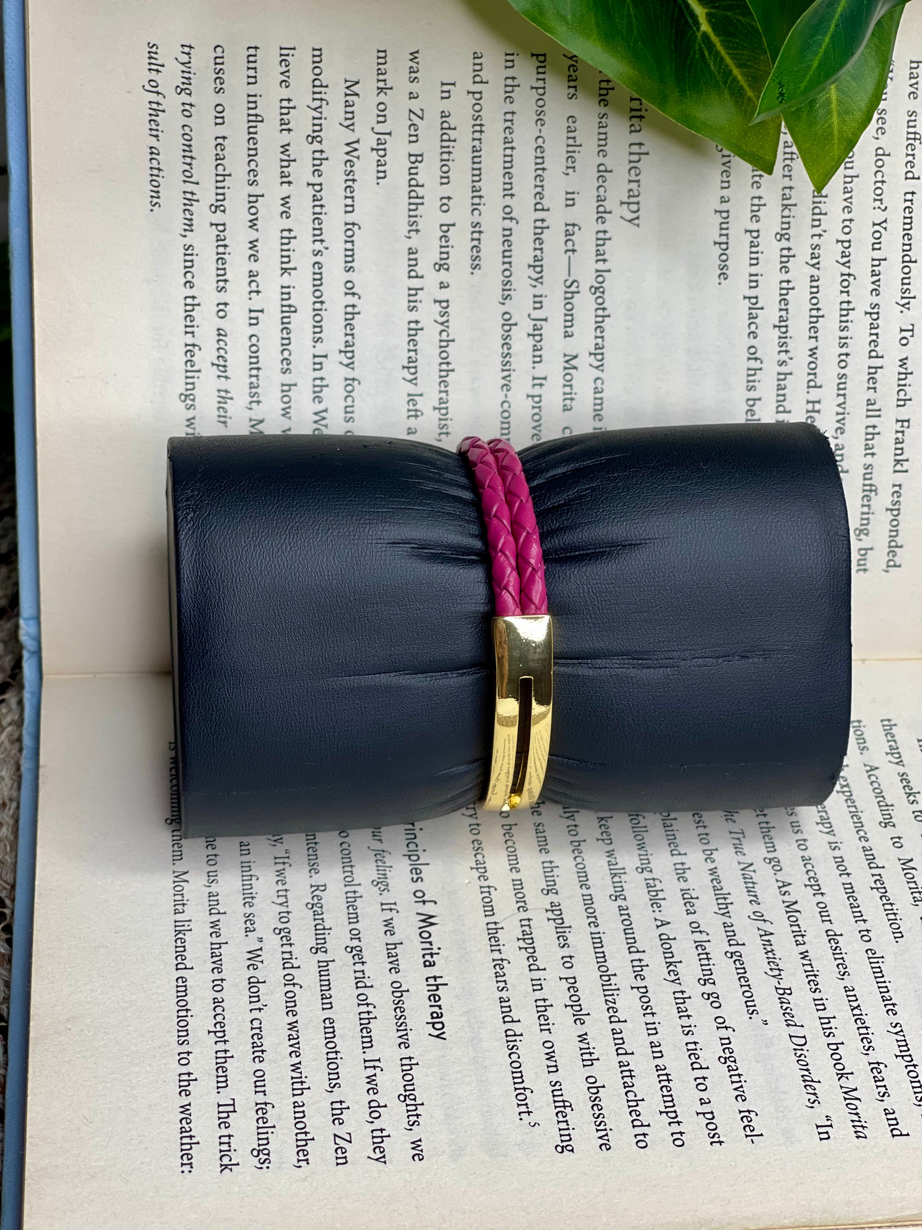 Pink Multicolour Leather Bracelet