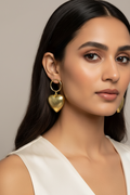 Golden Heart Drop Earrings