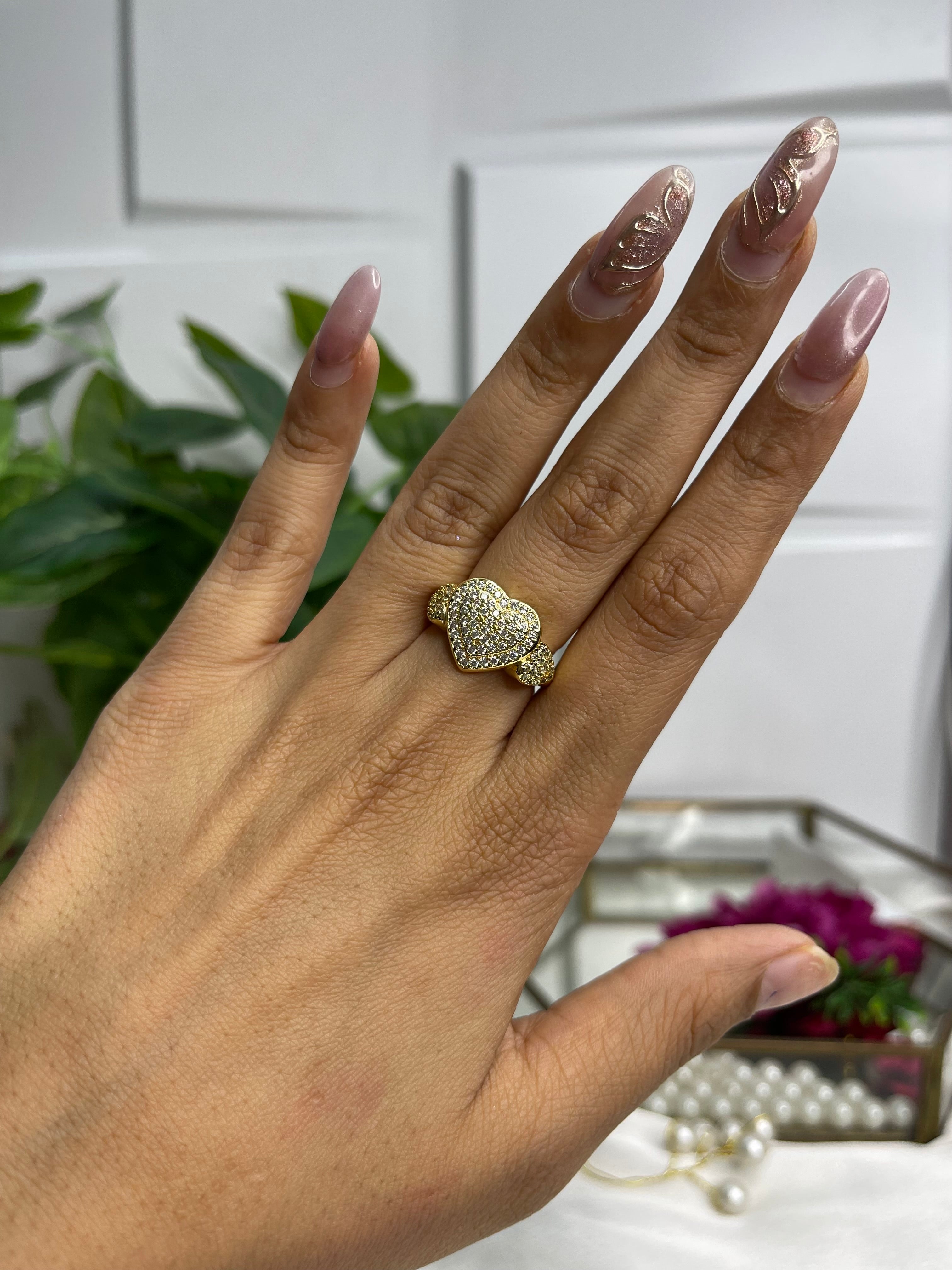 Gold Glam Heart Ring