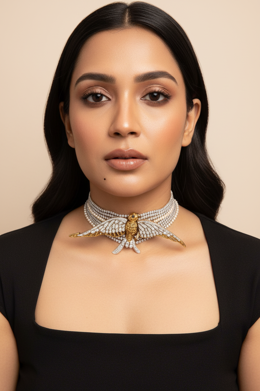 Silver Eagle Statement Choker