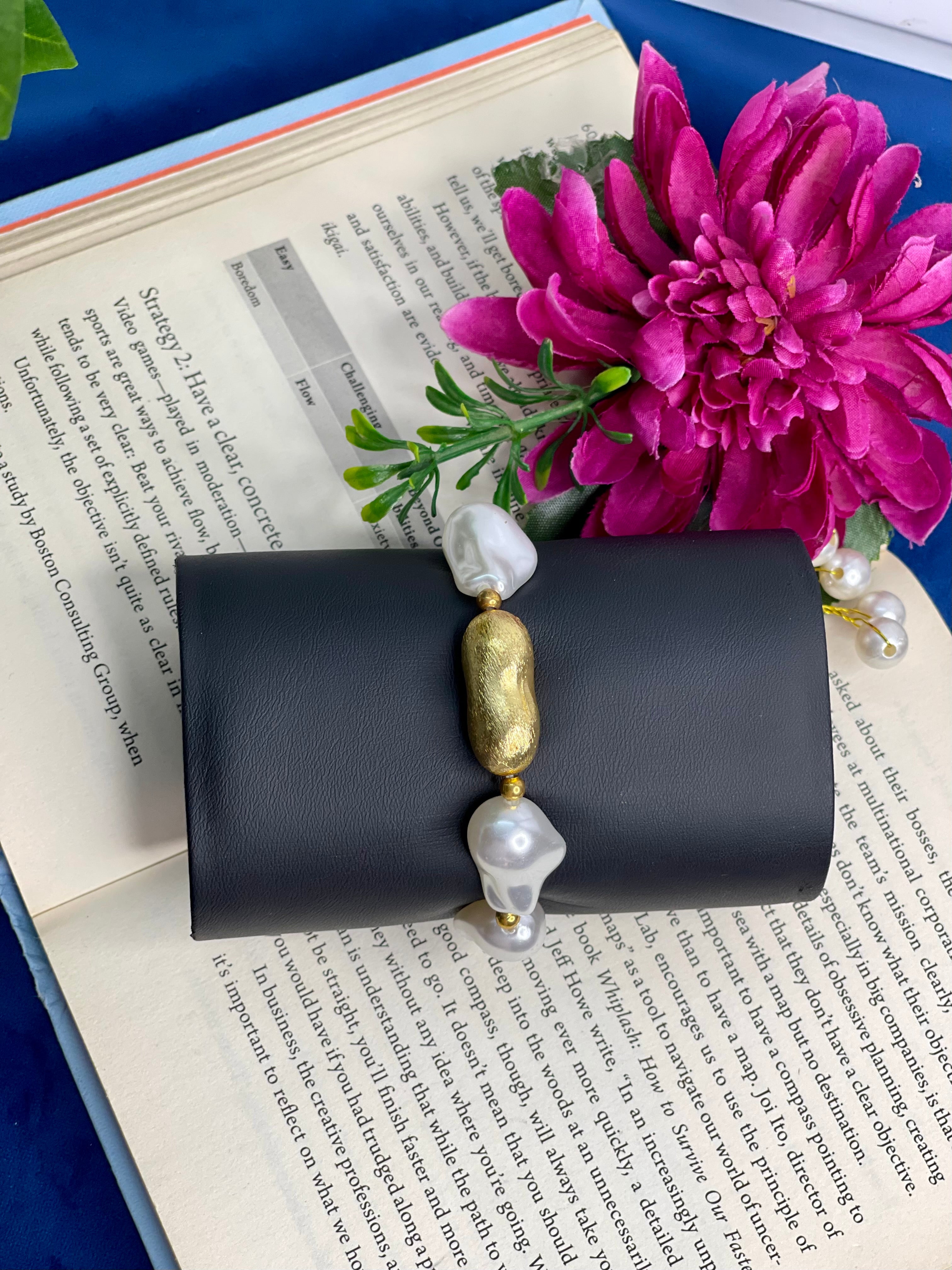 Pearl Brass Bracelet