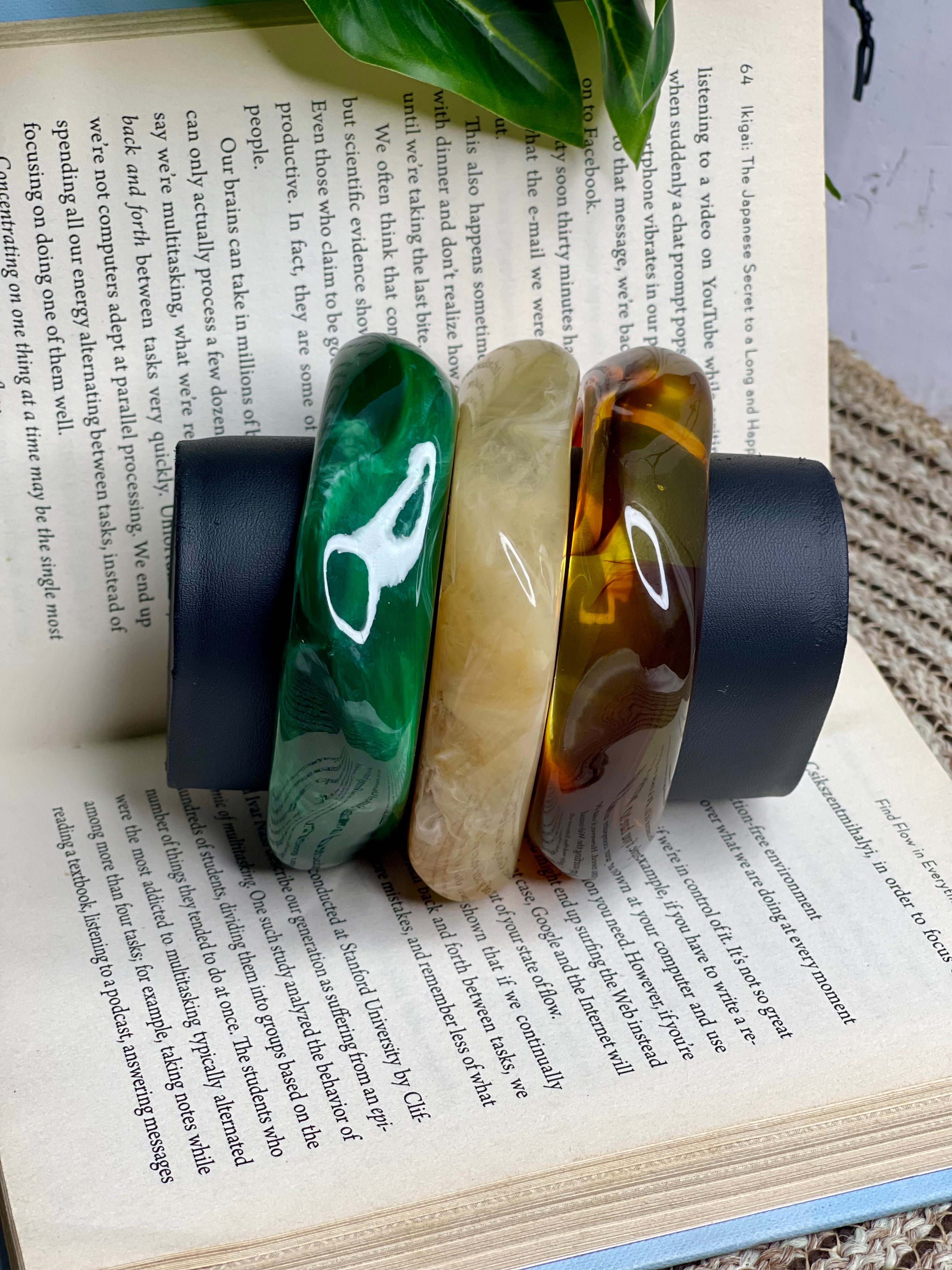 Playful Resin Bangle Stack